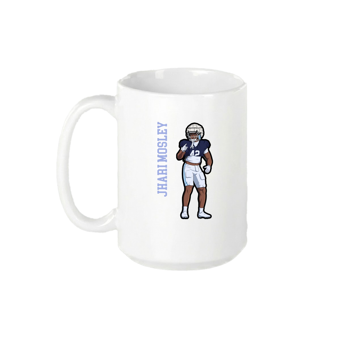 15oz Coffee Mug — Name Vertical in White