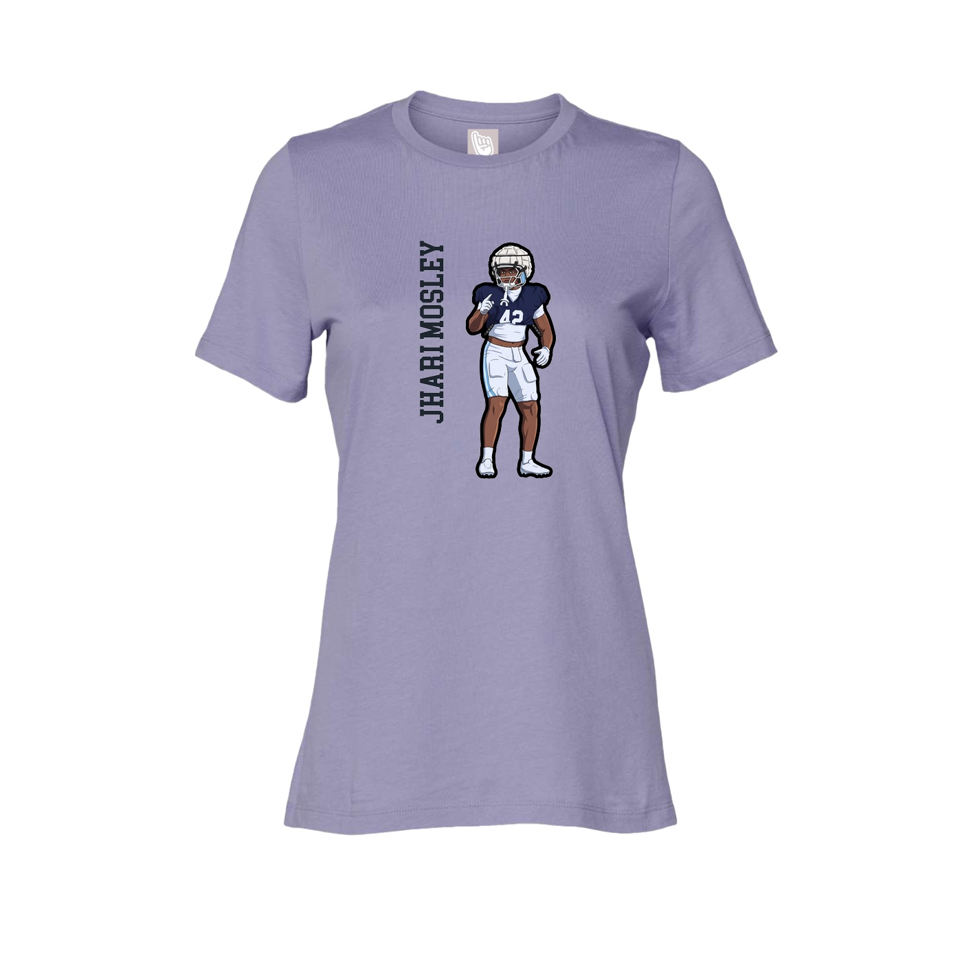 Fitted Women's Tee — Name Vertical in Purple