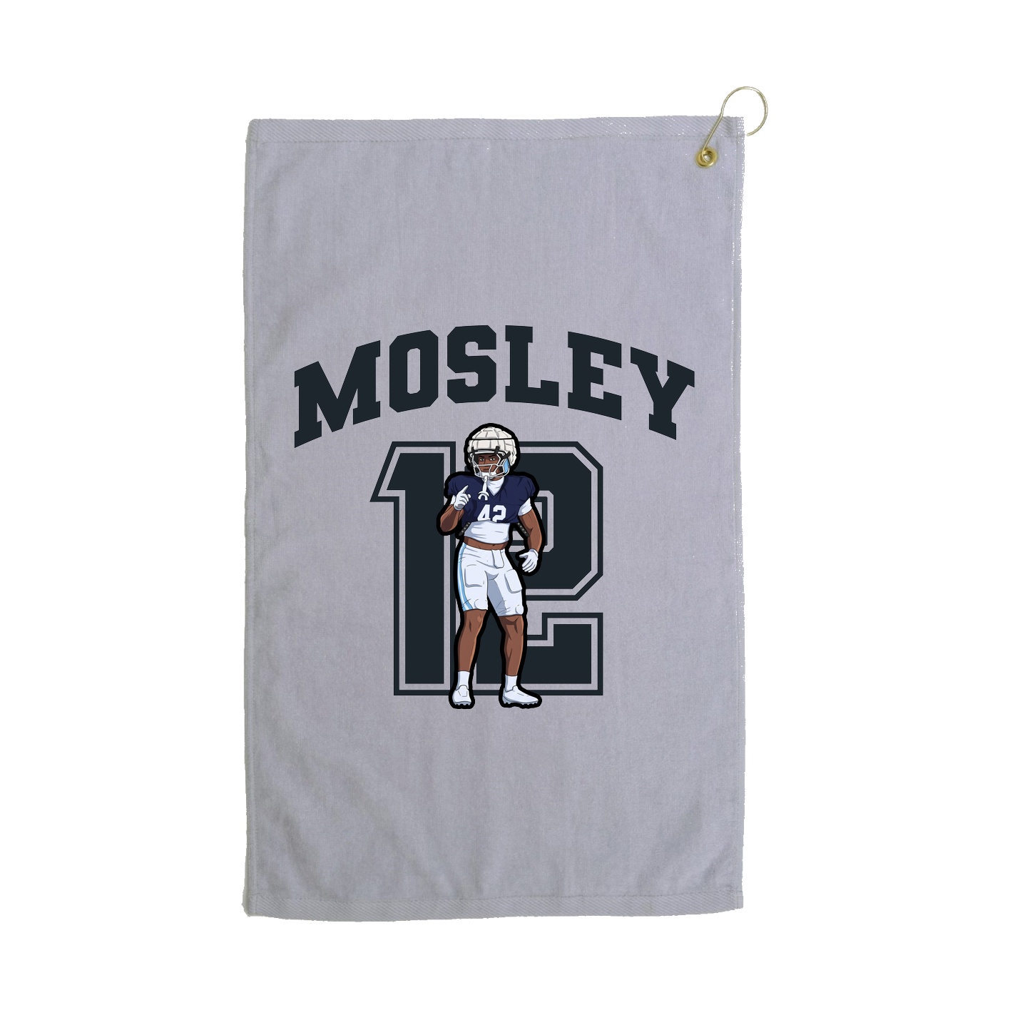 Golf Towel — Number in Grey