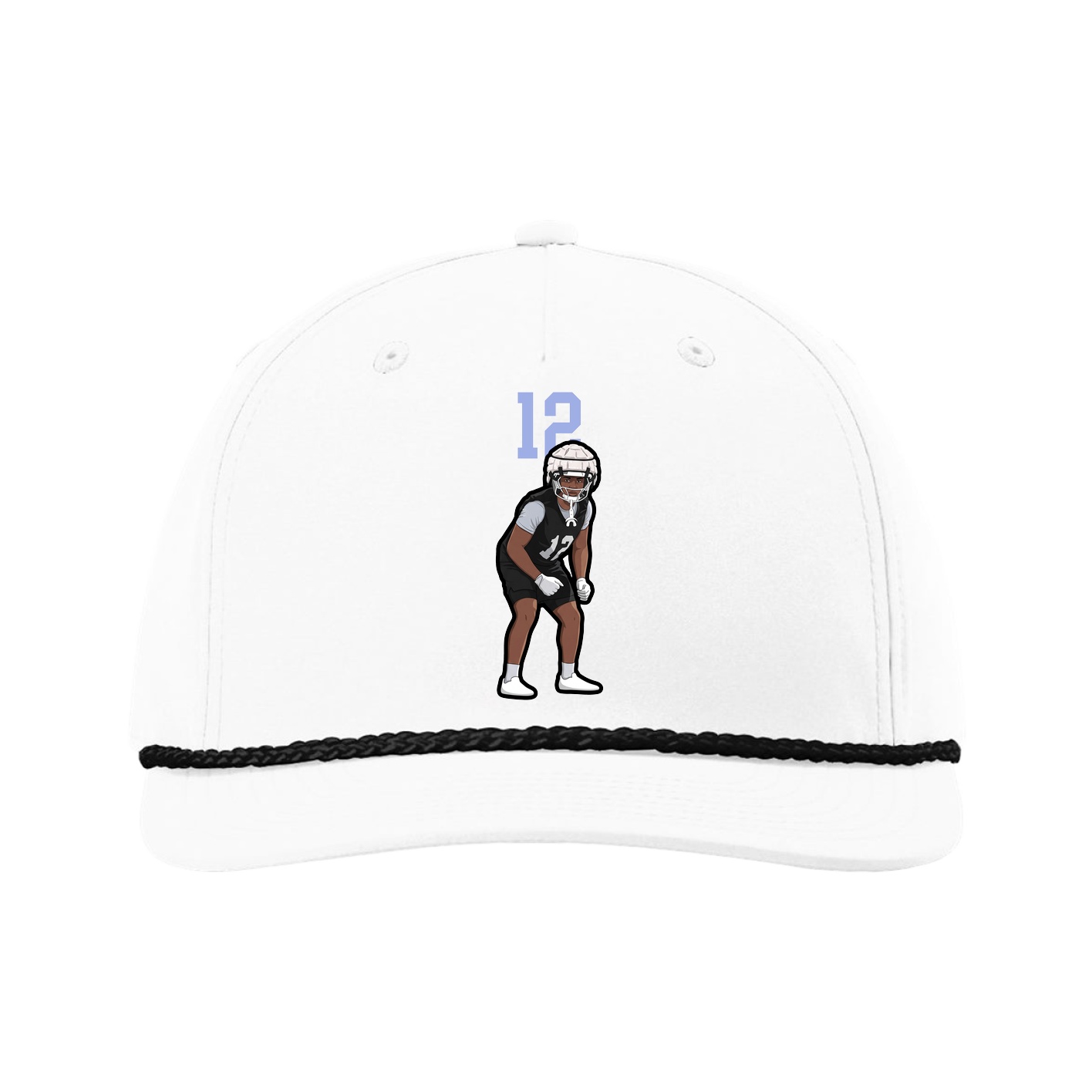 Five-Panel Classic Rope Cap — Number Top in White
