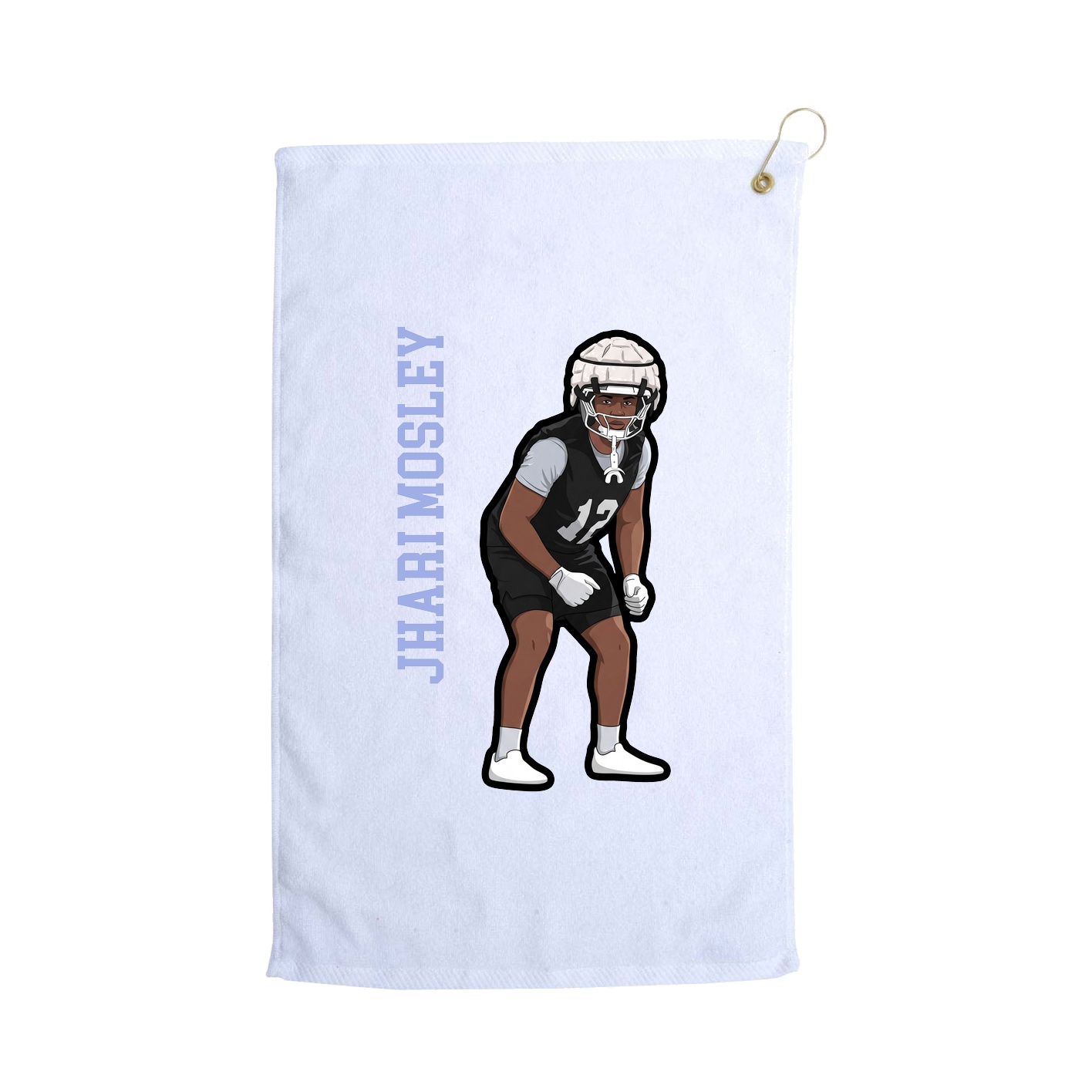 Golf Towel — Name Vertical in White