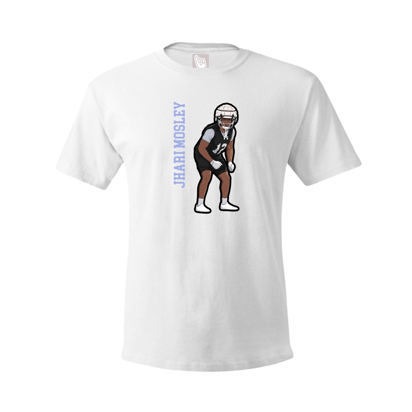 Youth Tee — Name Vertical in White