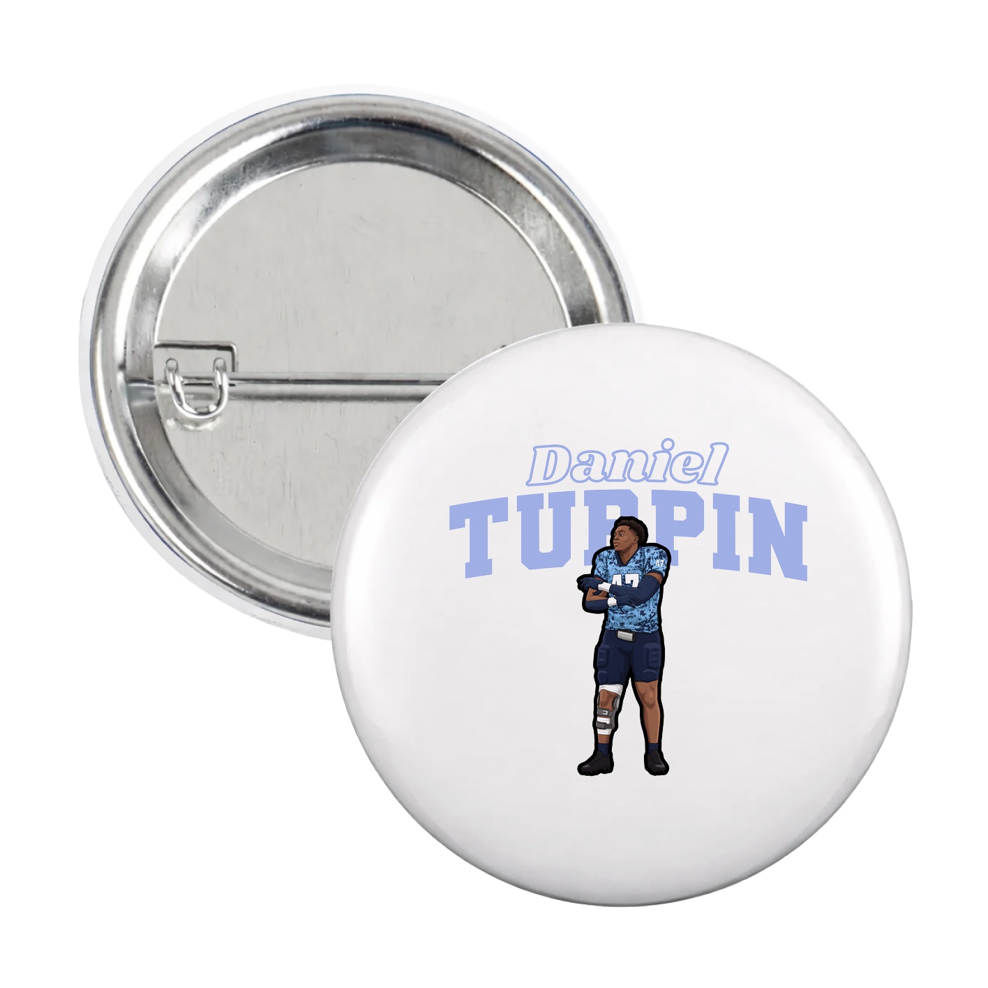 Game Day Button — Name Arch in White