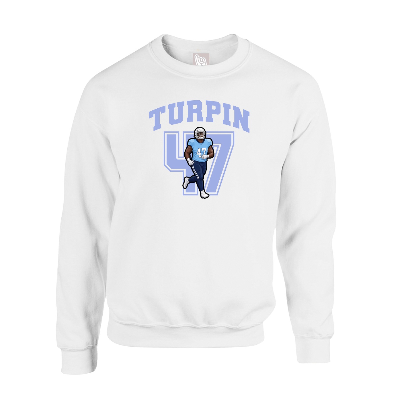 Fleece Crew — Number in White