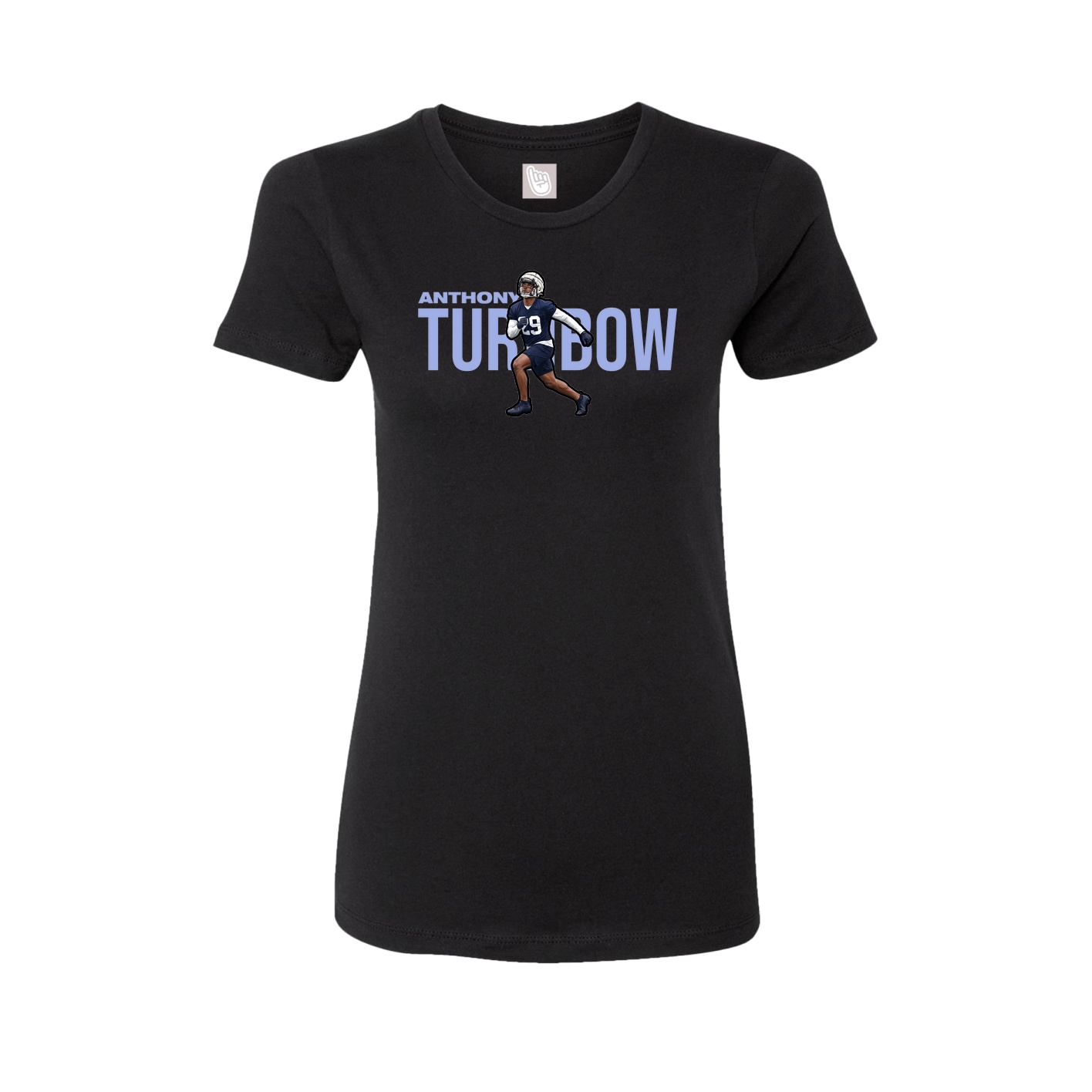 Fitted Women's Tee — Player Name in Black
