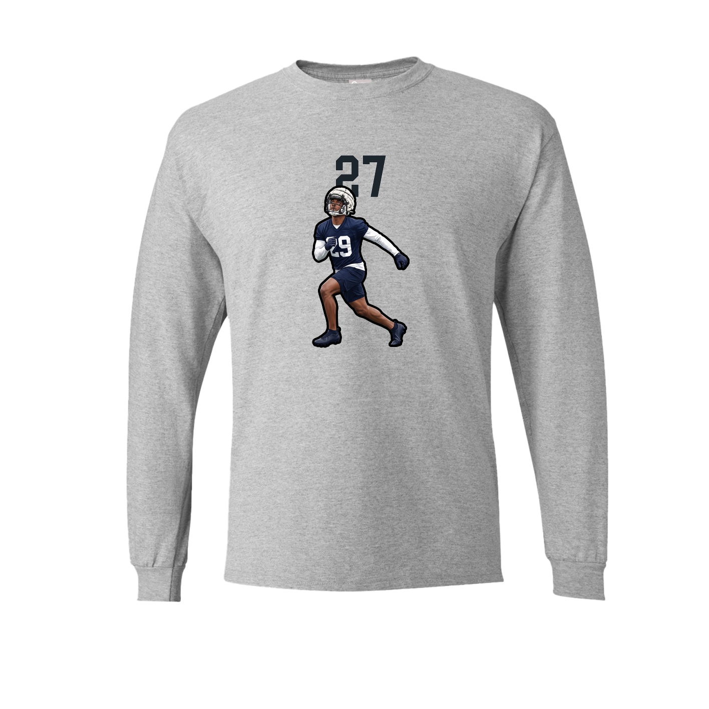 Long Sleeve Tee — Number Top in Grey