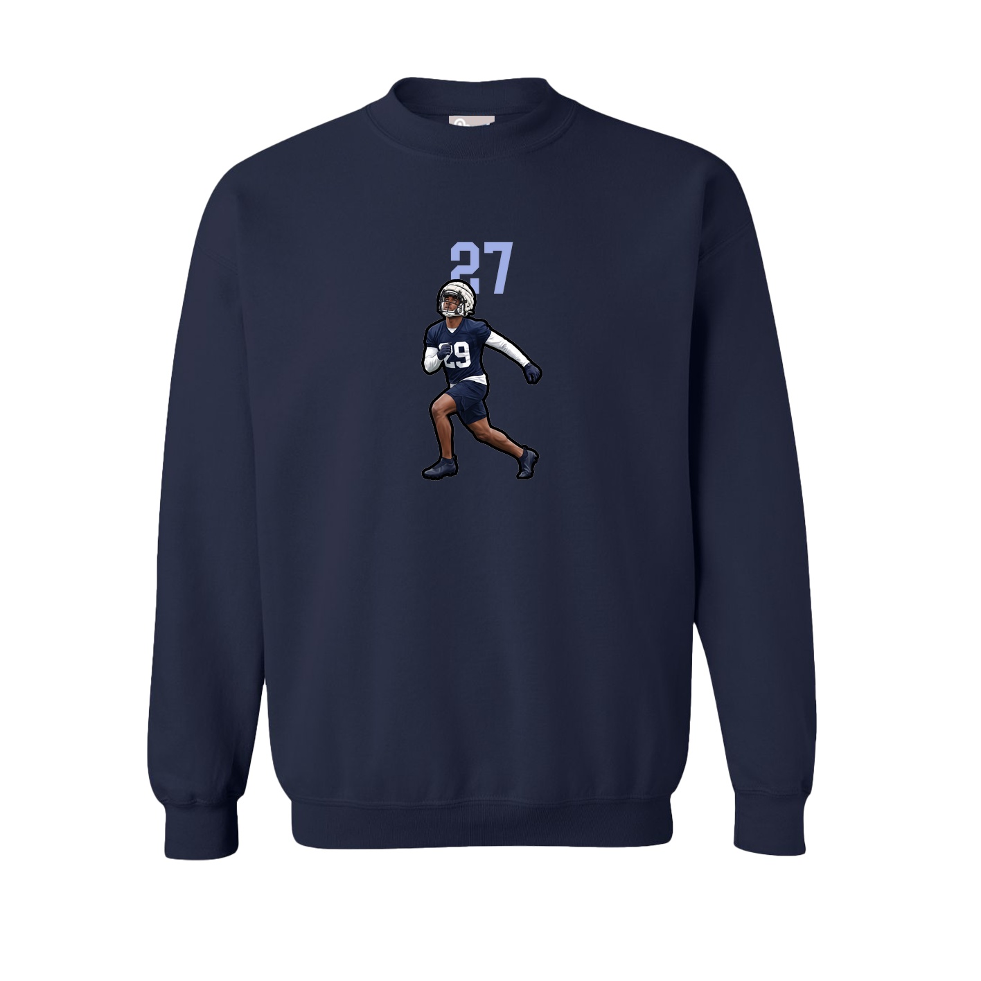 Fleece Crew — Number Top in Navy