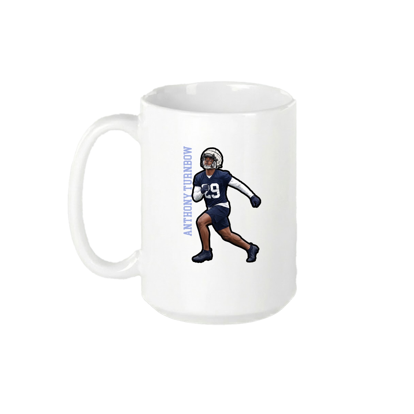 15oz Coffee Mug — Name Vertical in White