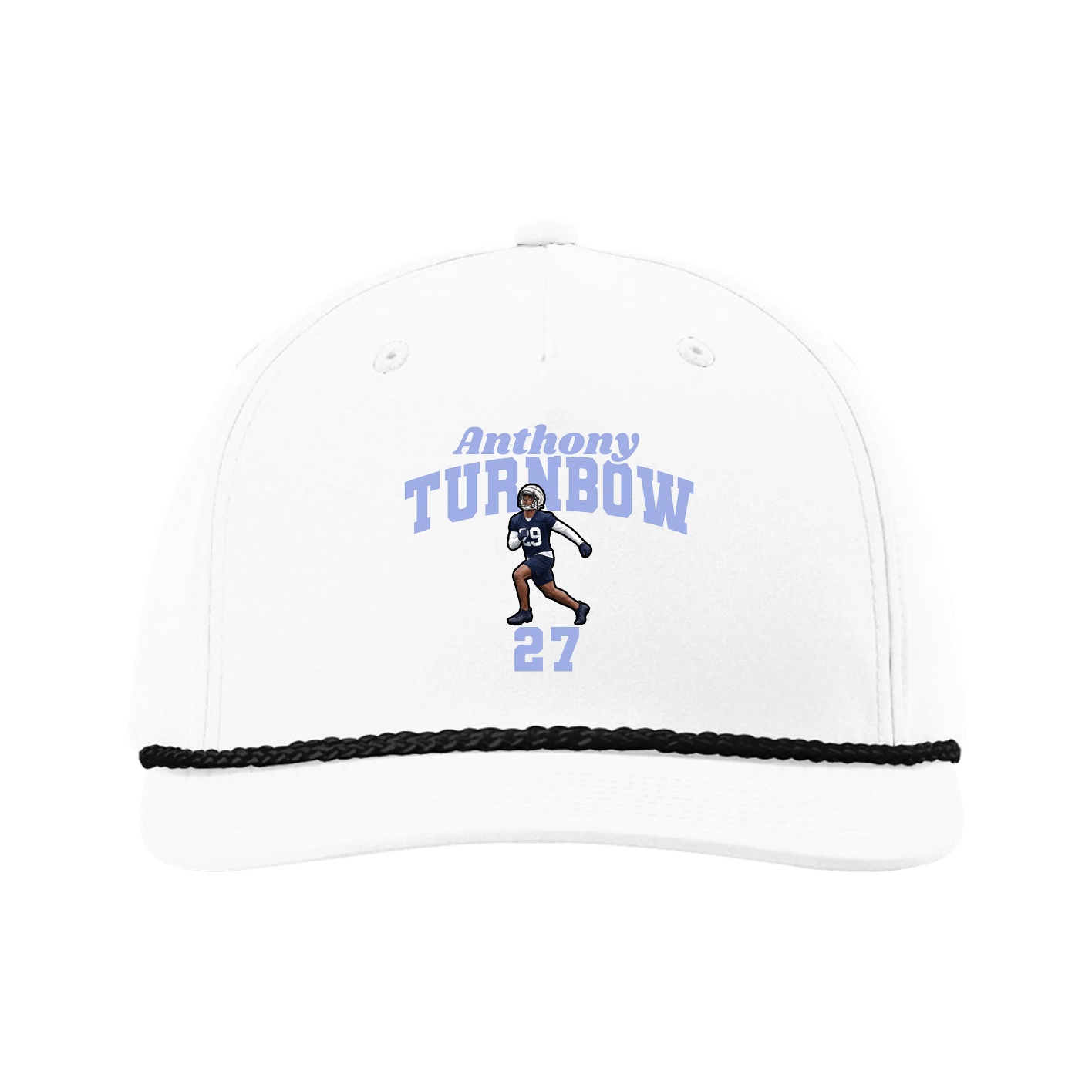 Five-Panel Classic Rope Cap — Signature Arch in White