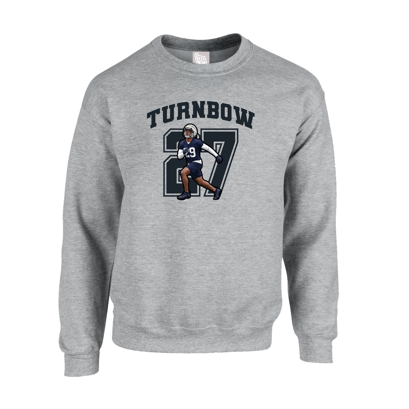 Fleece Crew — Number in Grey