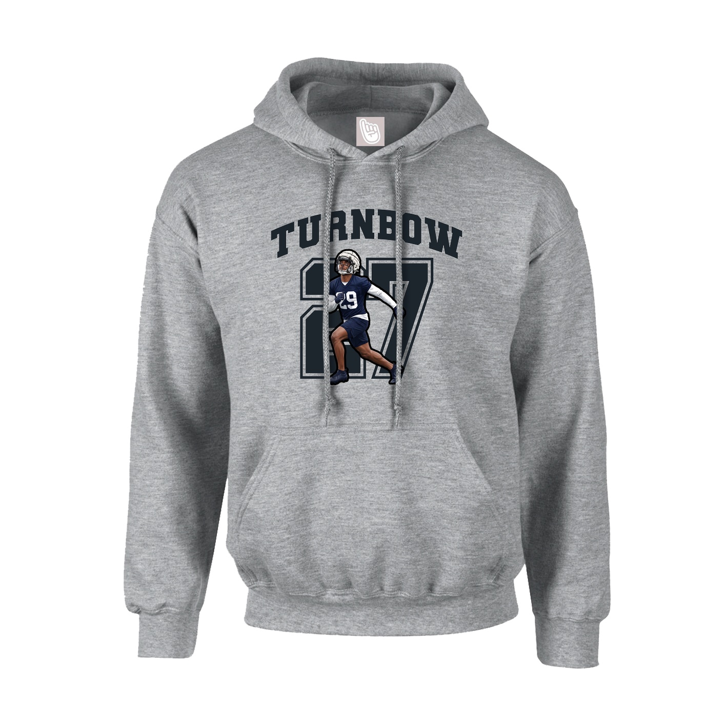Youth Hoodie — Number in Grey