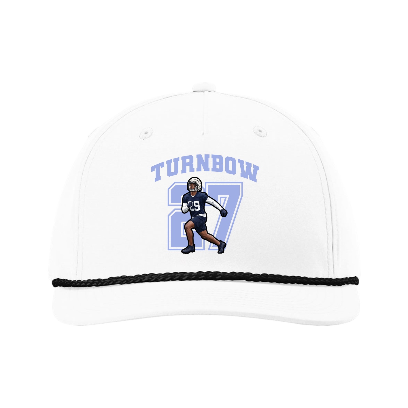 Five-Panel Classic Rope Cap — Number in White