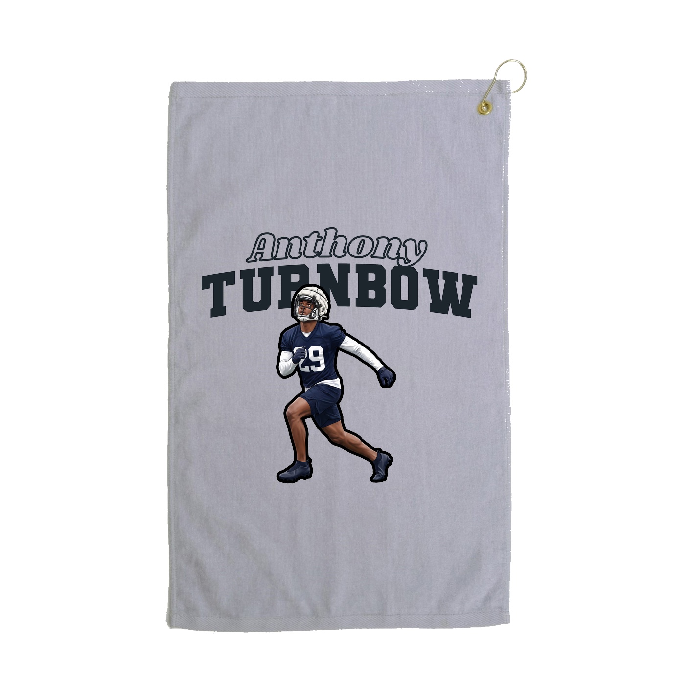 Golf Towel — Name Arch in Grey