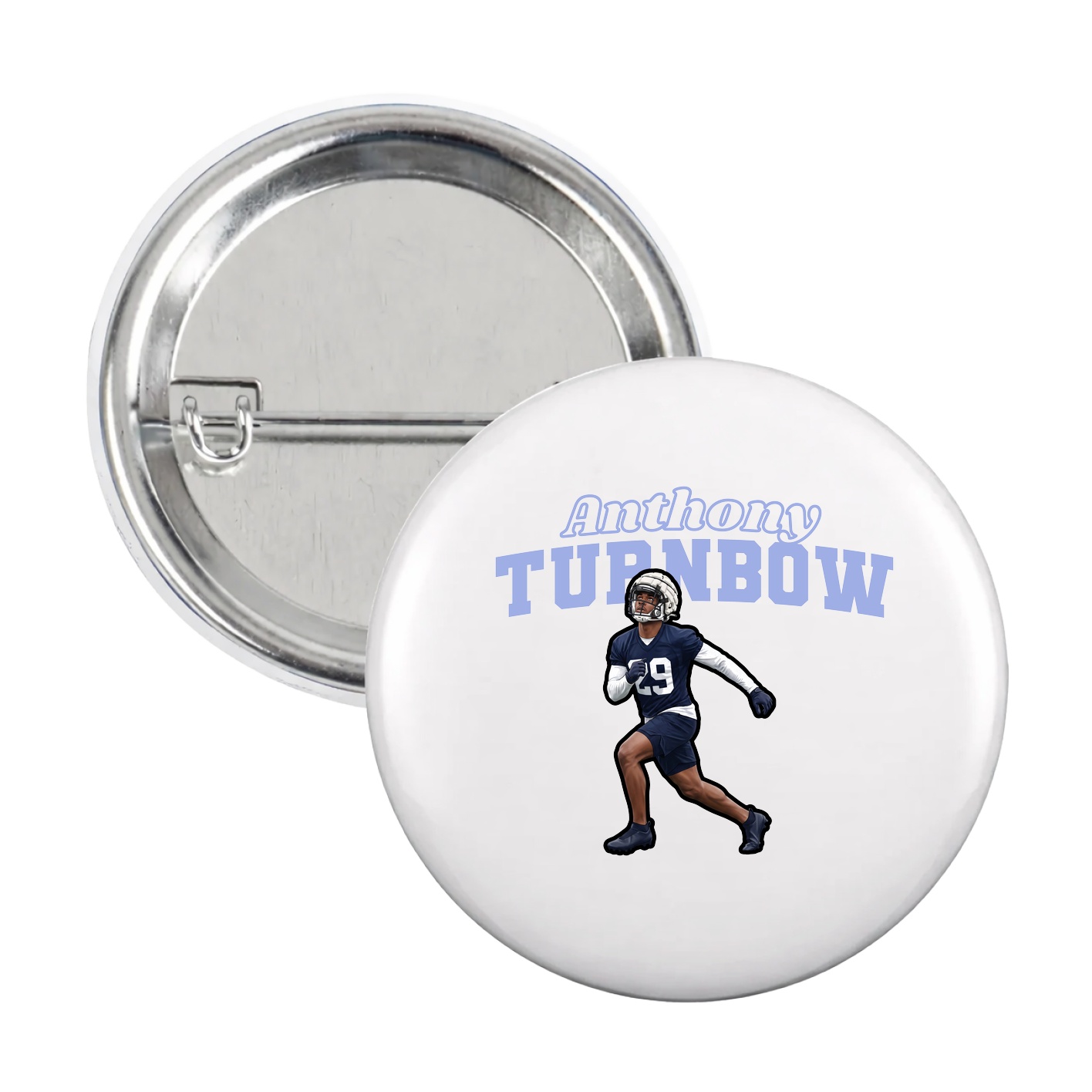 Game Day Button — Name Arch in White