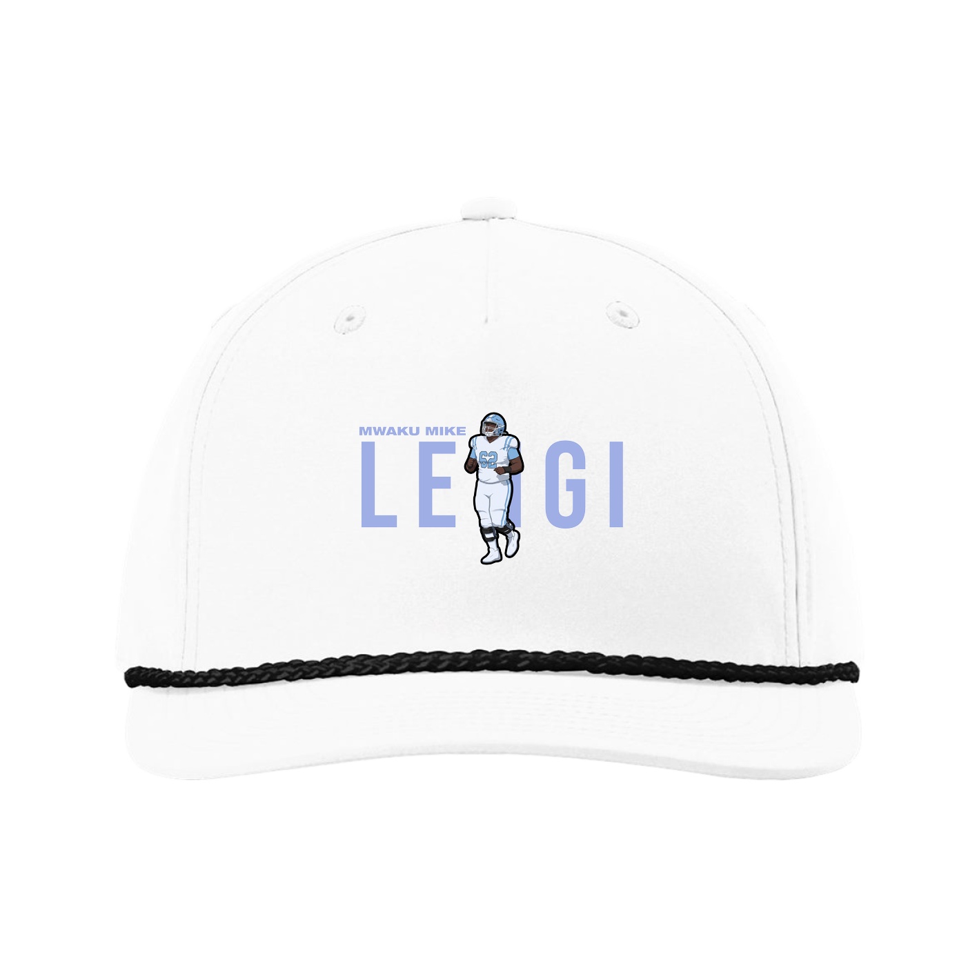 Five-Panel Classic Rope Cap — Player Name in White