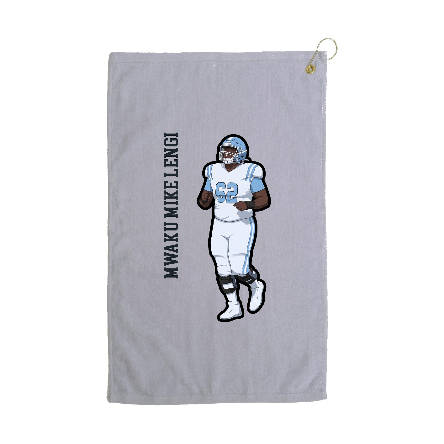Golf Towel — Name Vertical in Grey