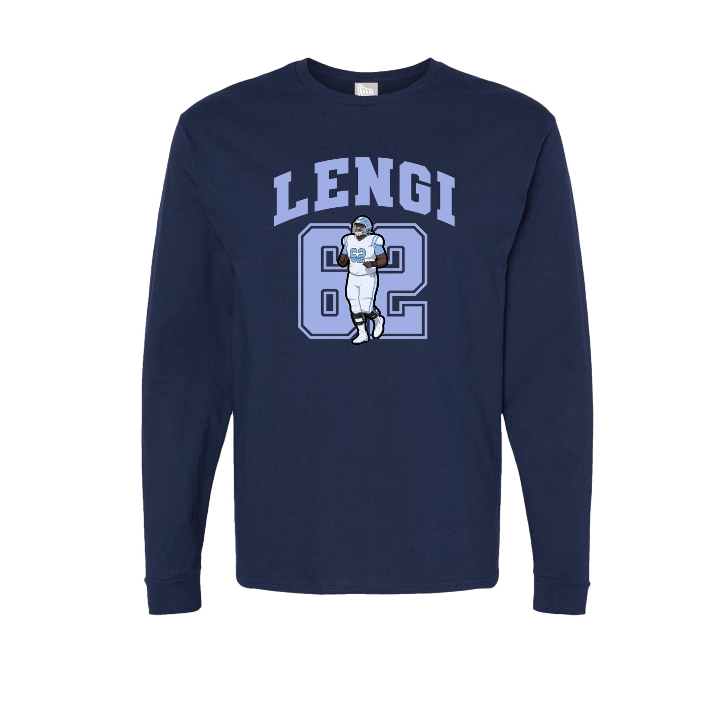 Long Sleeve Tee — Number in Navy