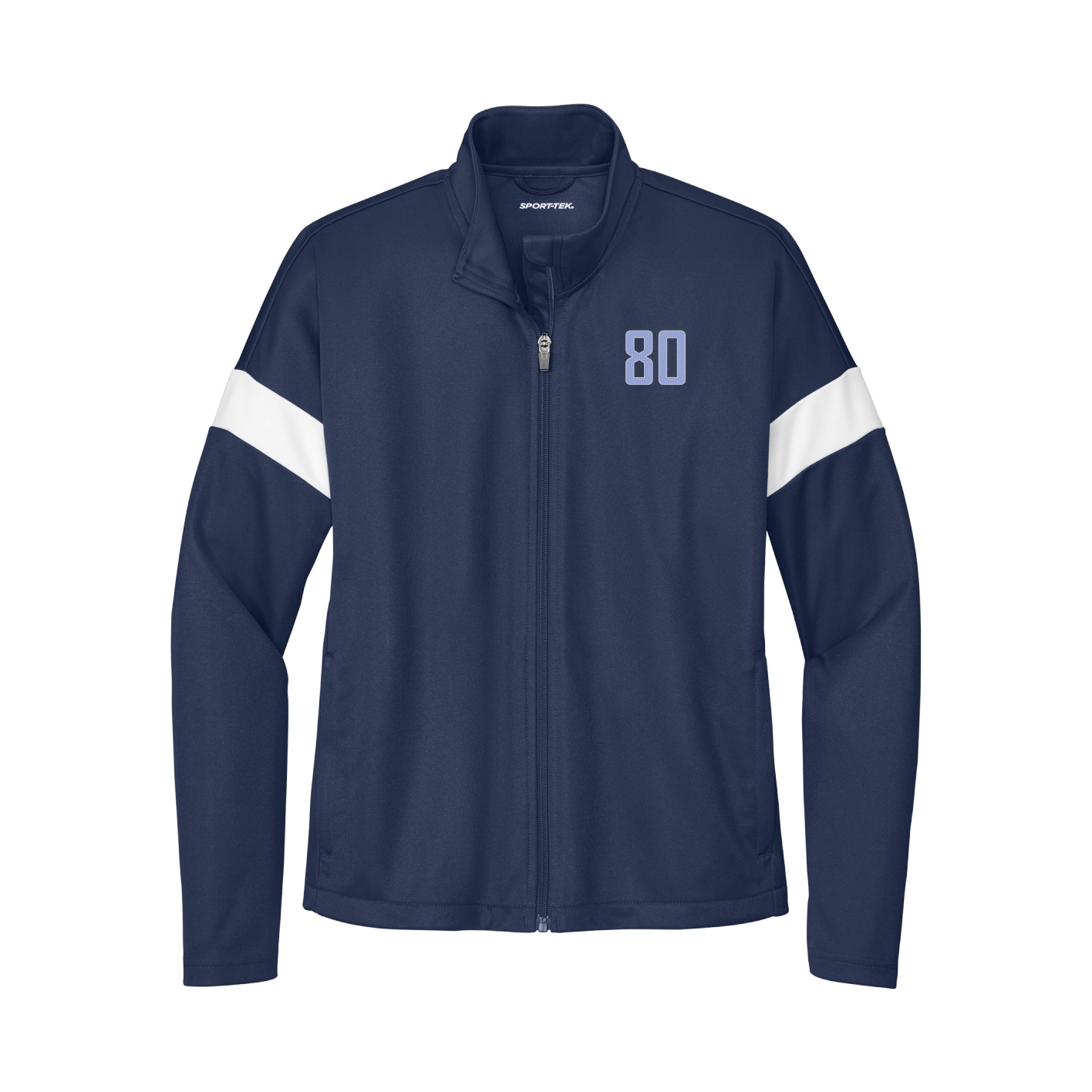 Womens Team Travel Full-Zip Jacket — Front Shirsy in Navy/White