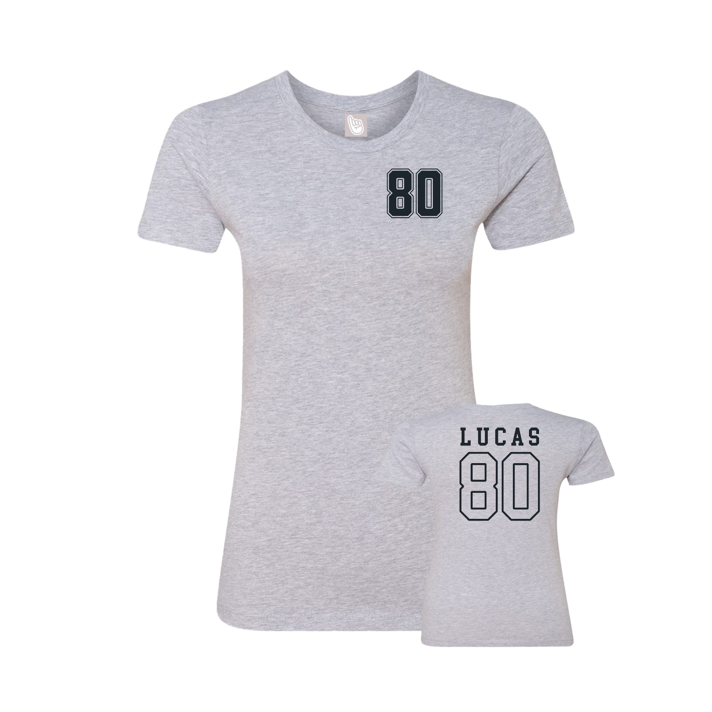 Fitted Women's Tee — Chest Back in Grey