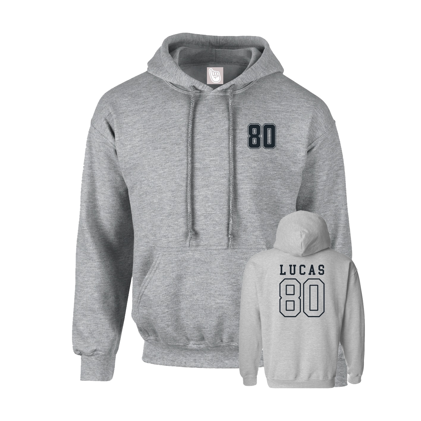 Youth Hoodie — Chest Back in Grey