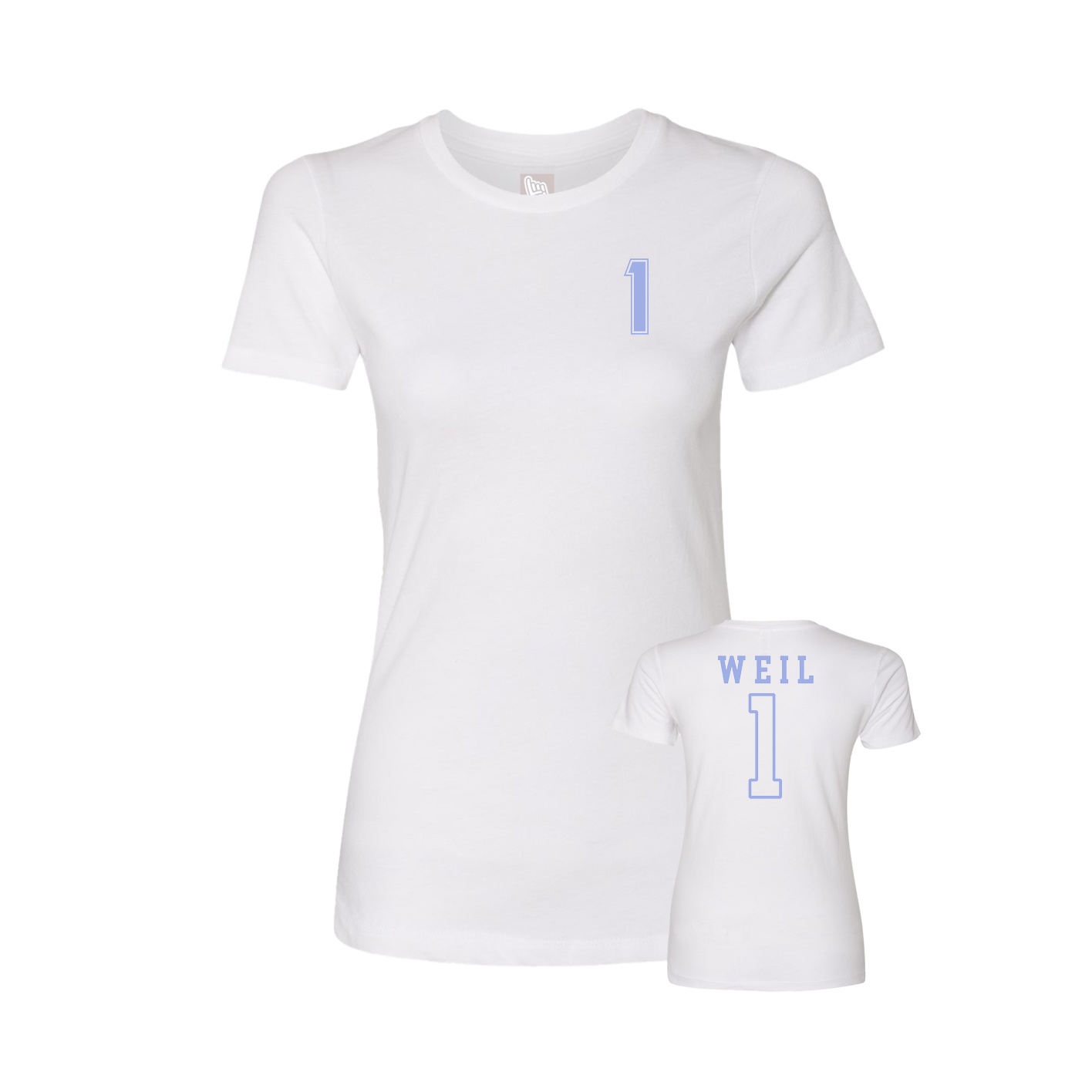 Fitted Women's Tee — Chest Back in White