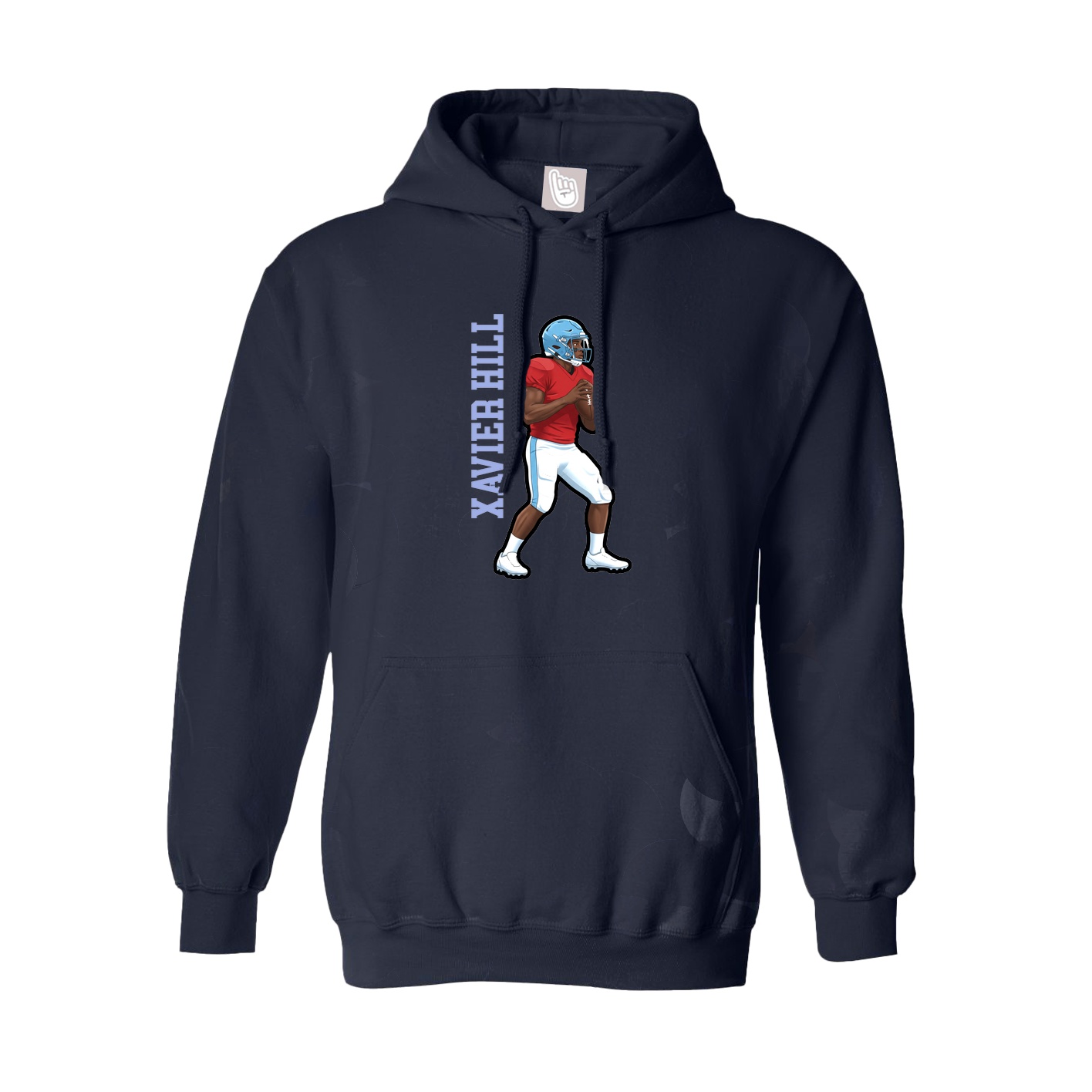 Youth Hoodie — Name Vertical in Navy