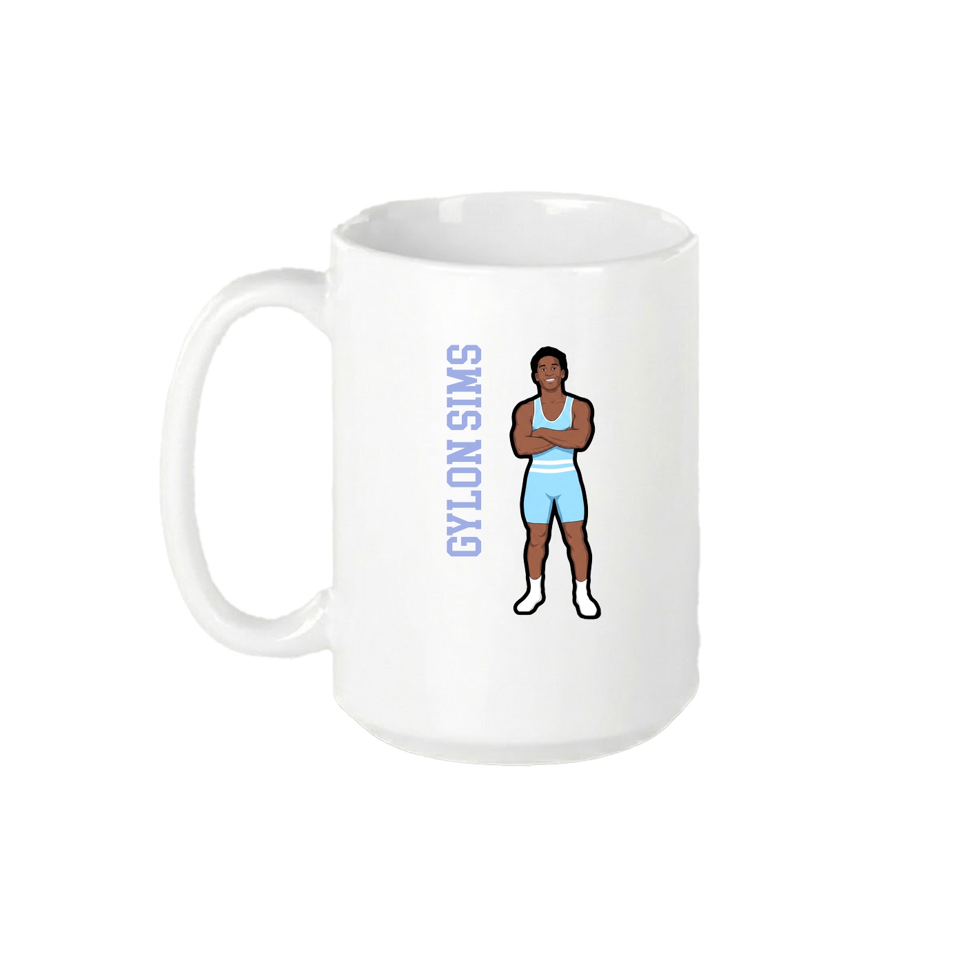 15oz Coffee Mug — Name Vertical in White