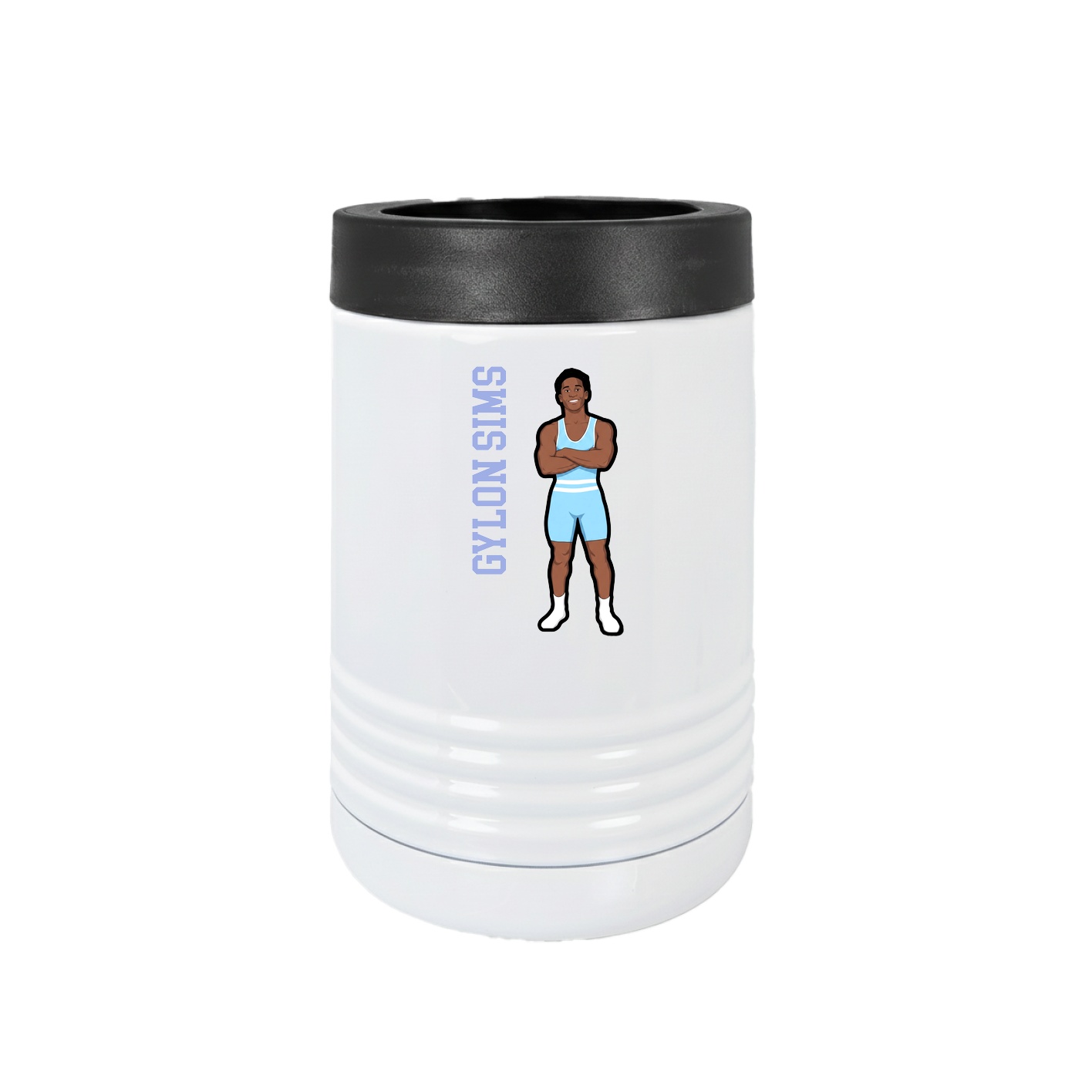 Beverage Holder — Name Vertical in White