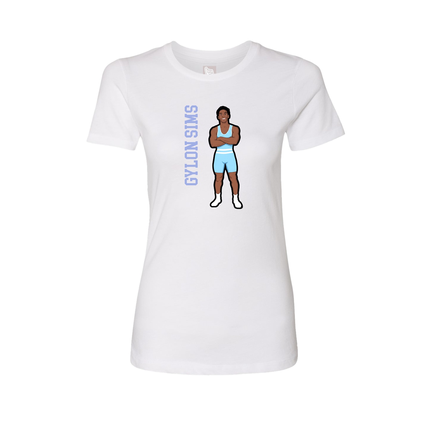 Fitted Women's Tee — Name Vertical in White