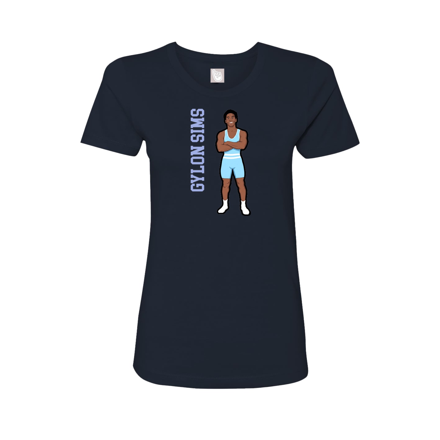 Womens Tee — Name Vertical in Navy