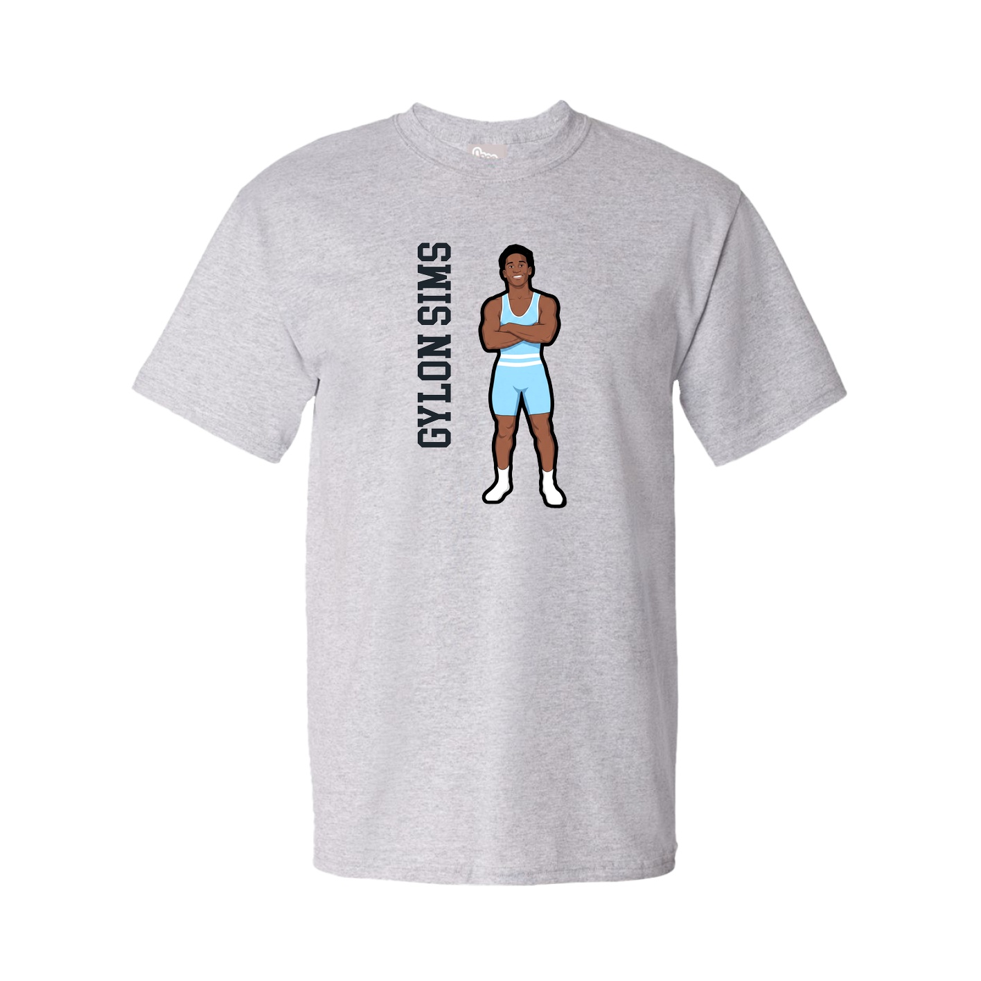 Youth Tee — Name Vertical in Grey