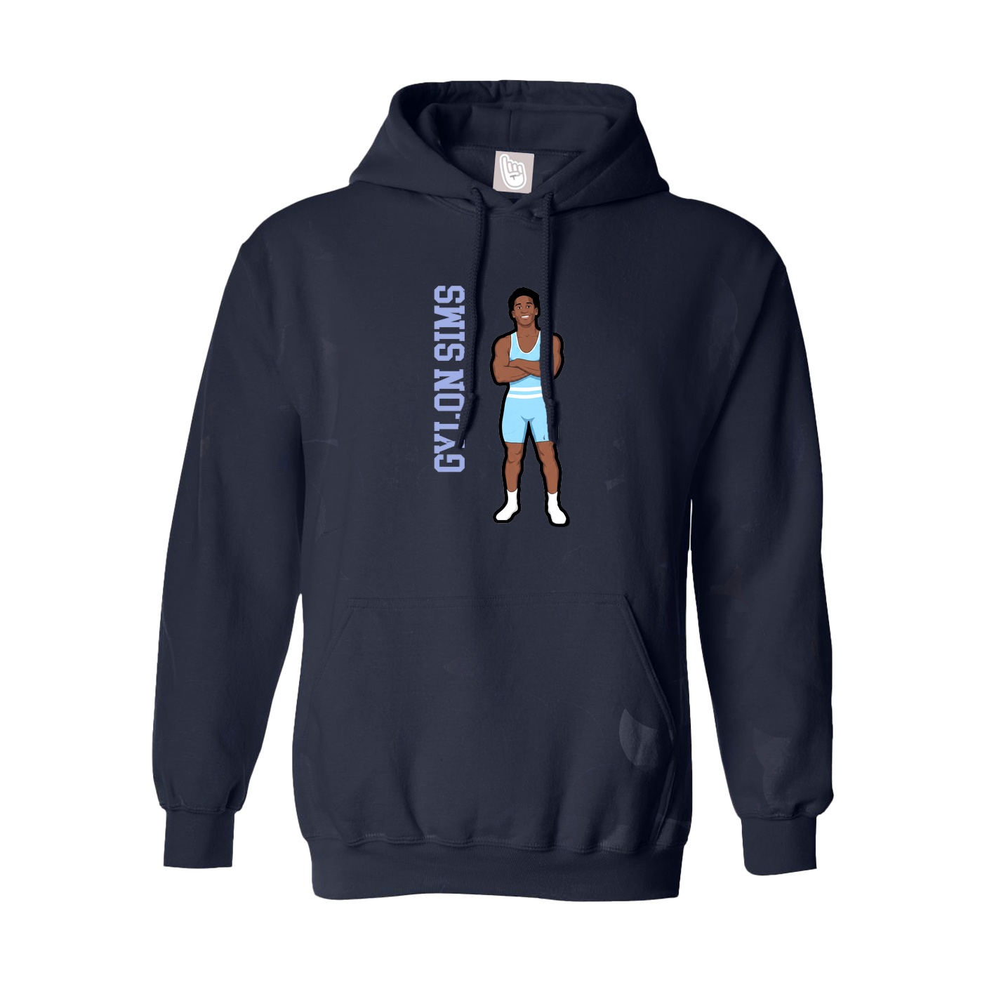 Hoodie — Name Vertical in Navy