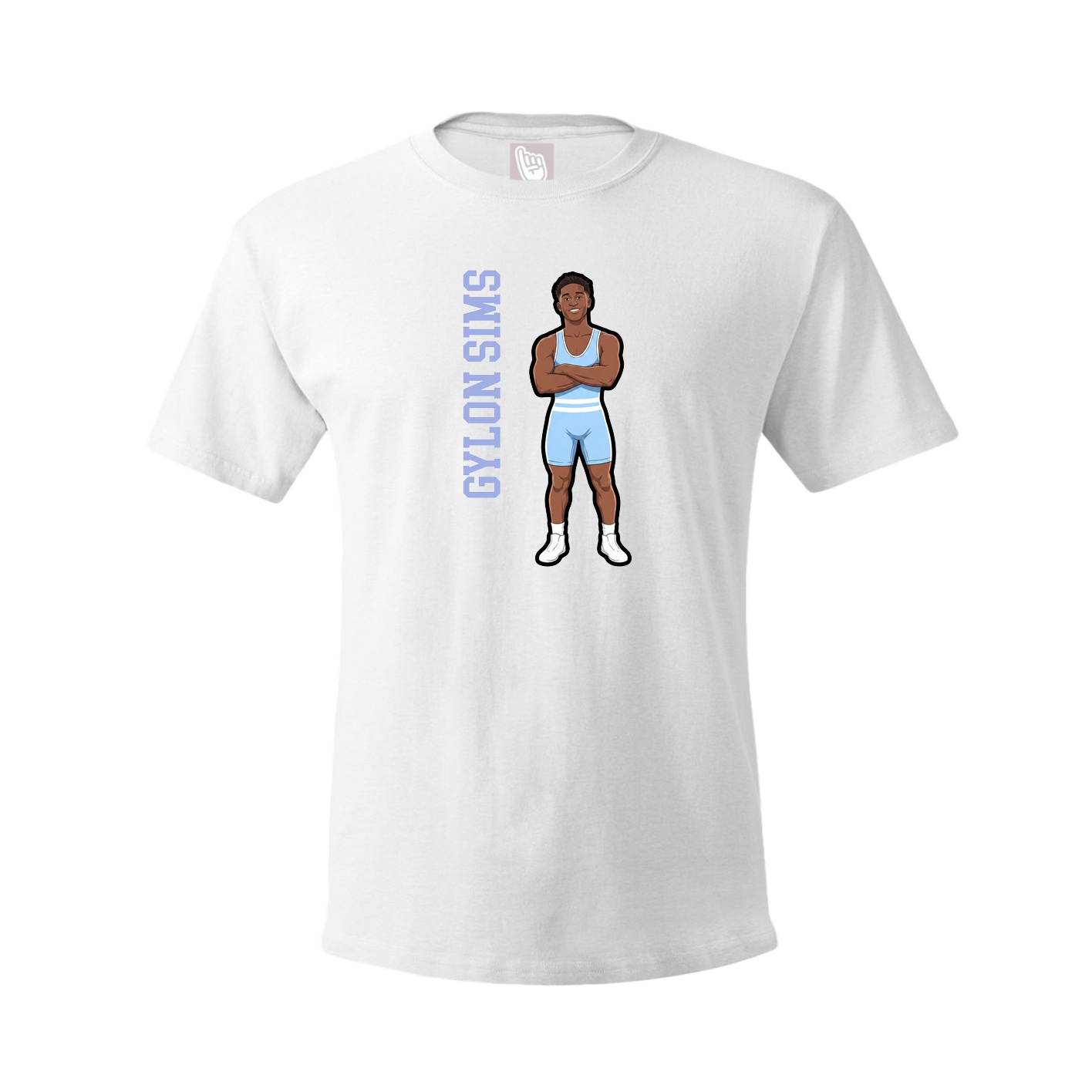 Tee — Name Vertical in White