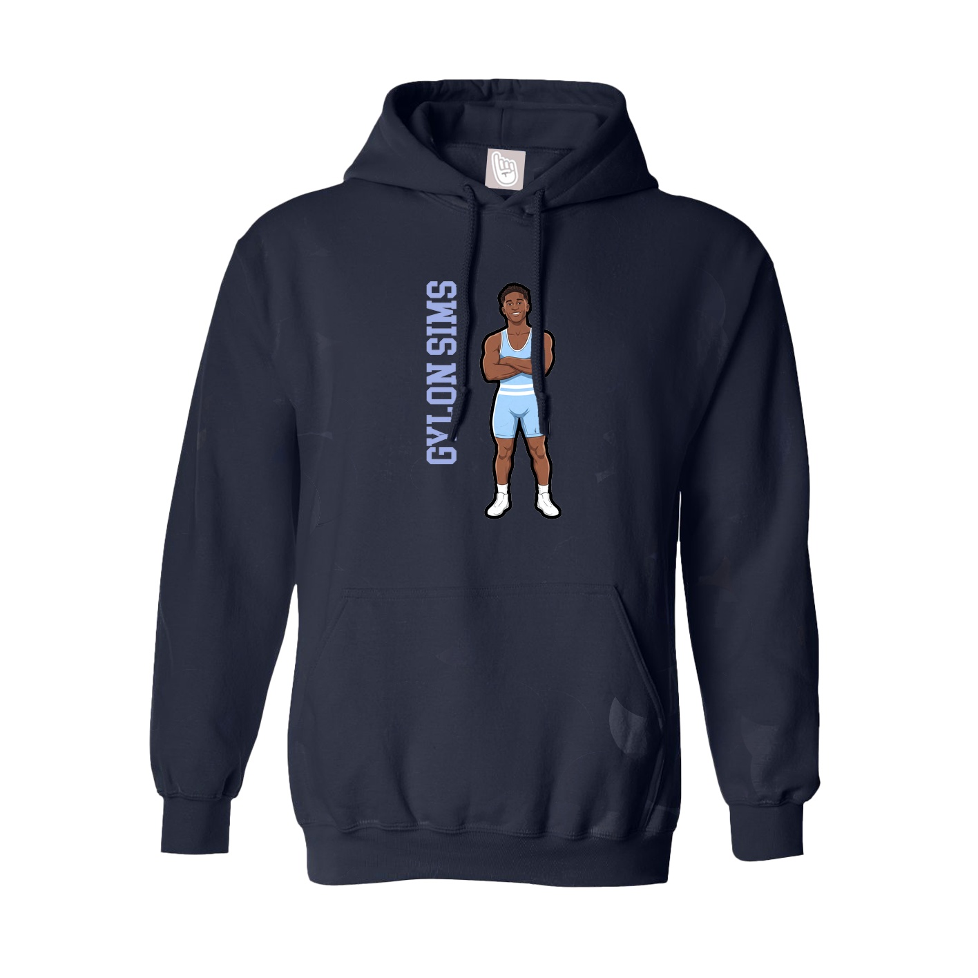 Youth Hoodie — Name Vertical in Navy