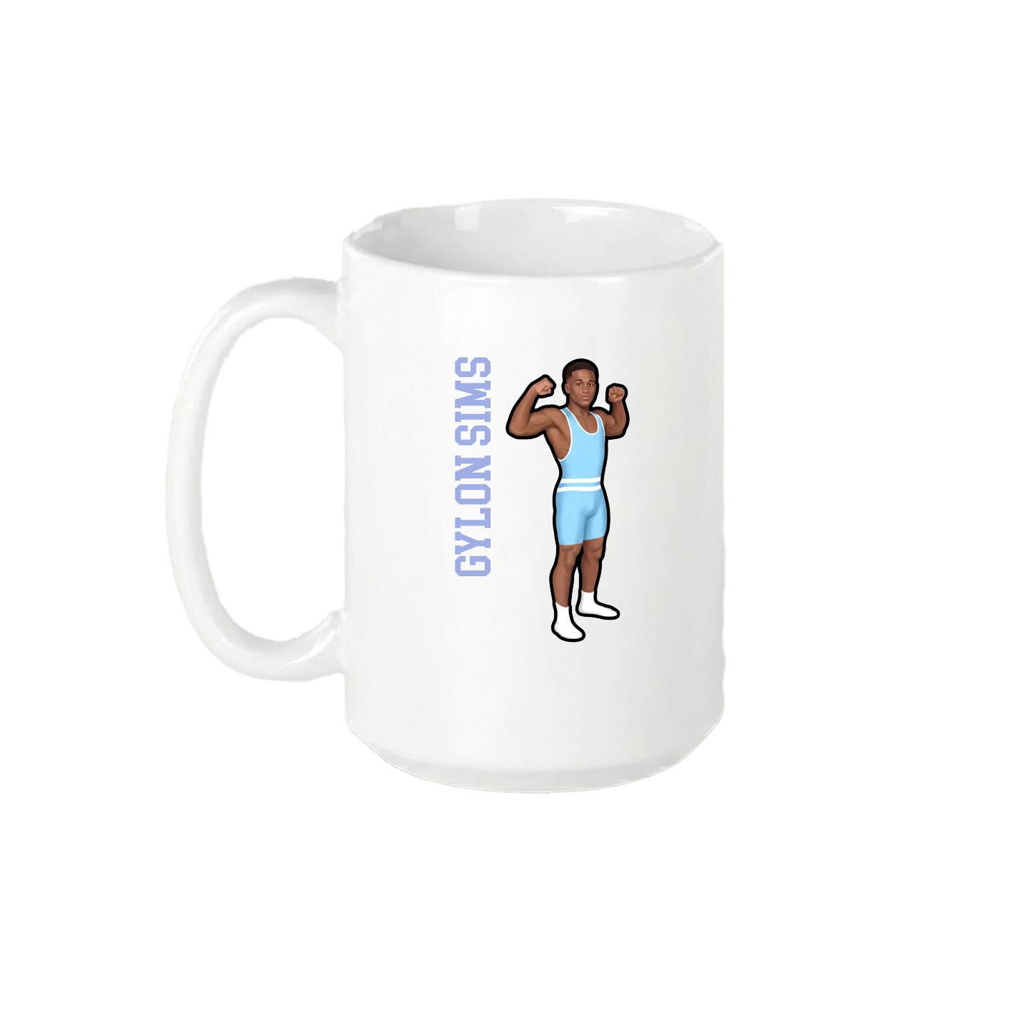 15oz Coffee Mug — Name Vertical in White
