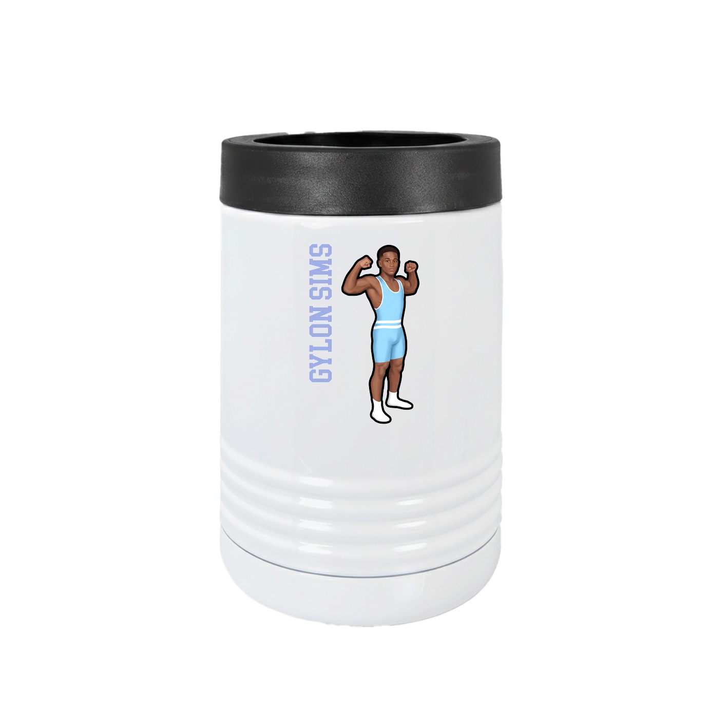 Beverage Holder — Name Vertical in White
