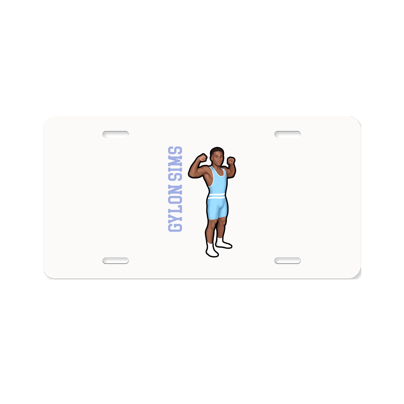 License Plate — Name Vertical in Classic