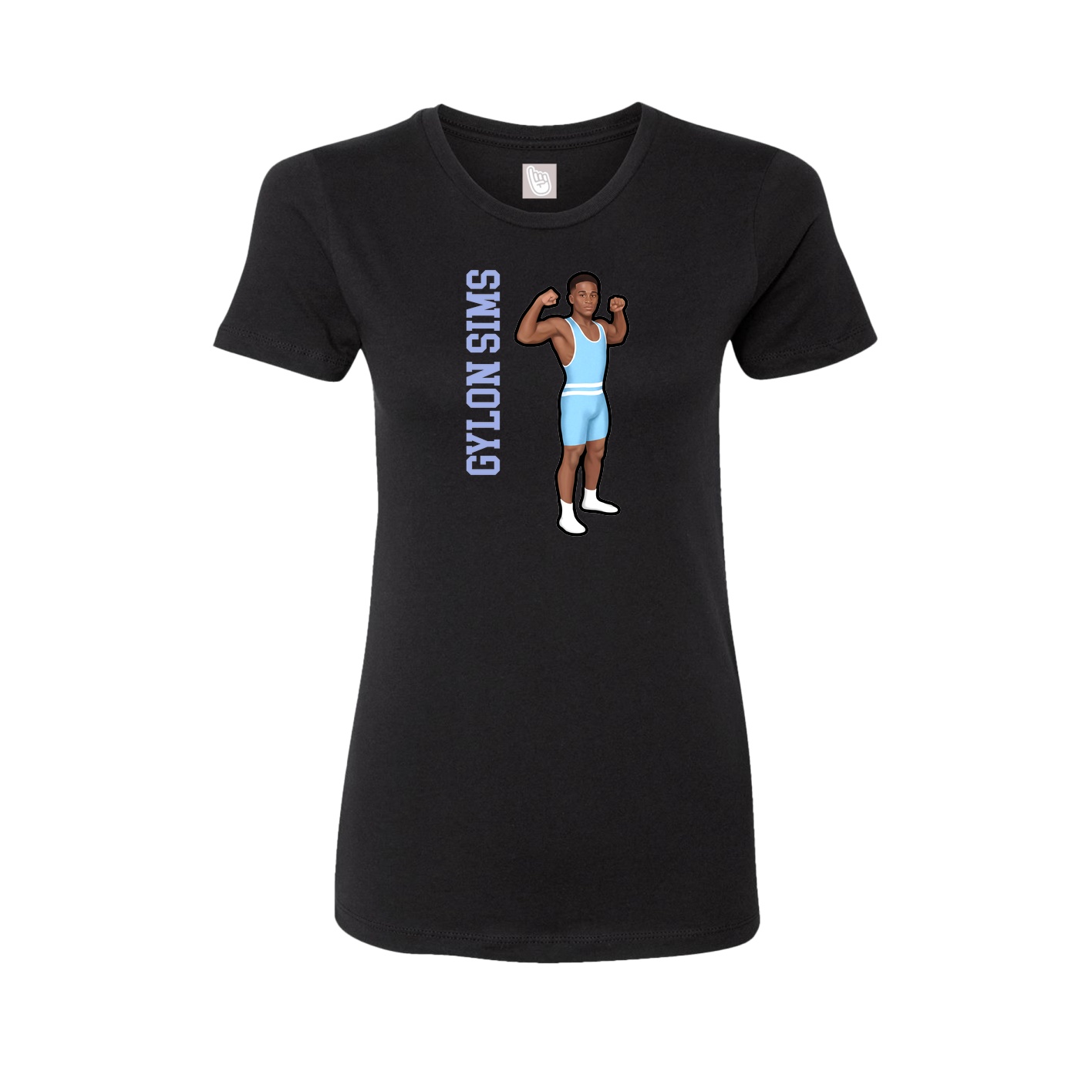 Womens Tee — Name Vertical in Black