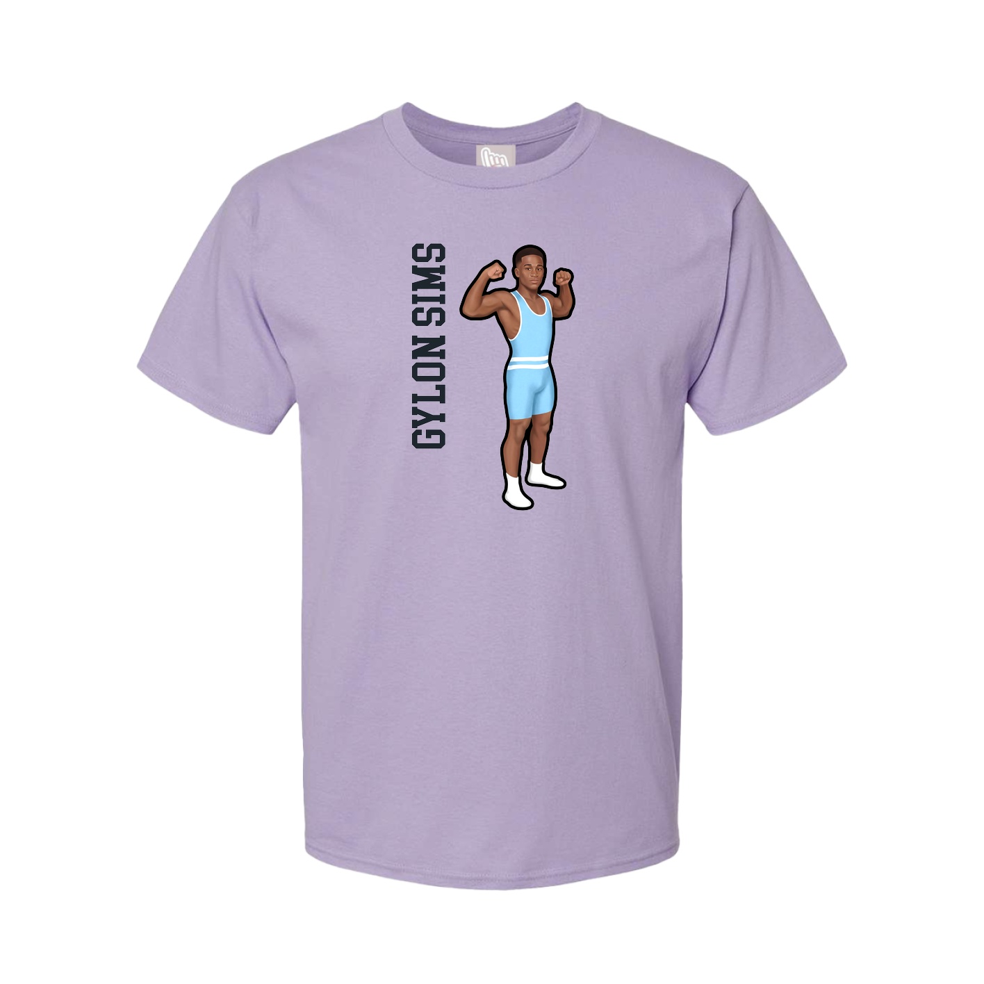 Youth Tee — Name Vertical in Purple