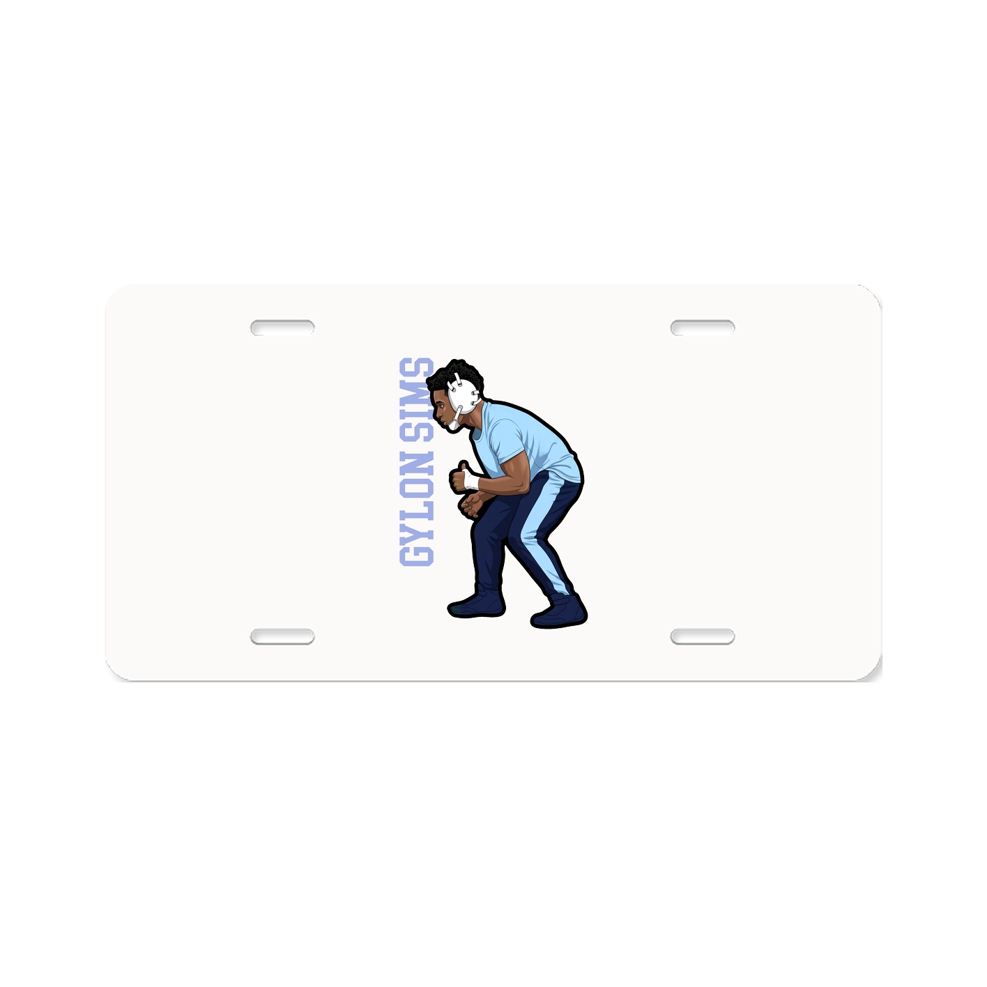 License Plate — Name Vertical in Classic