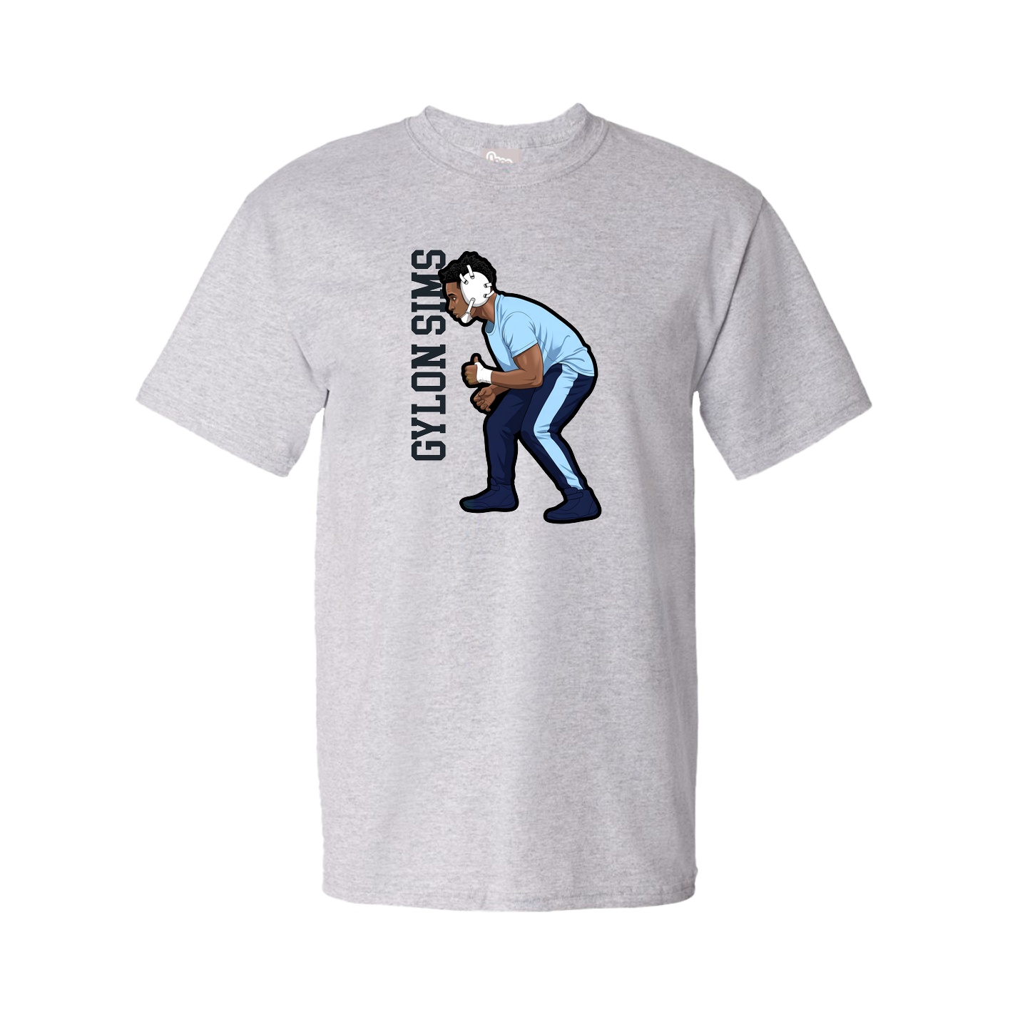 Tee — Name Vertical in Grey