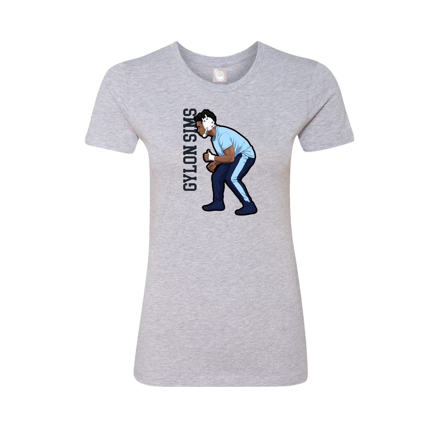 Womens Tee — Name Vertical in Grey