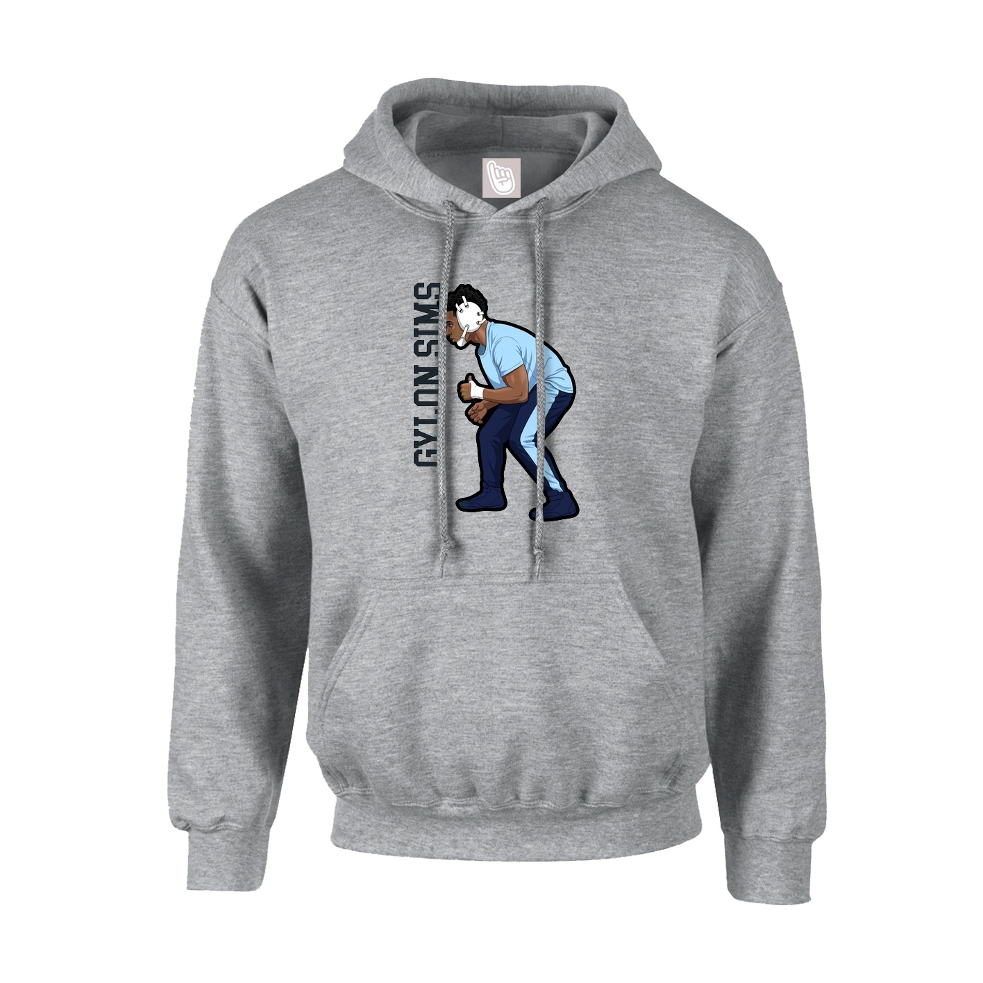 Hoodie — Name Vertical in Grey