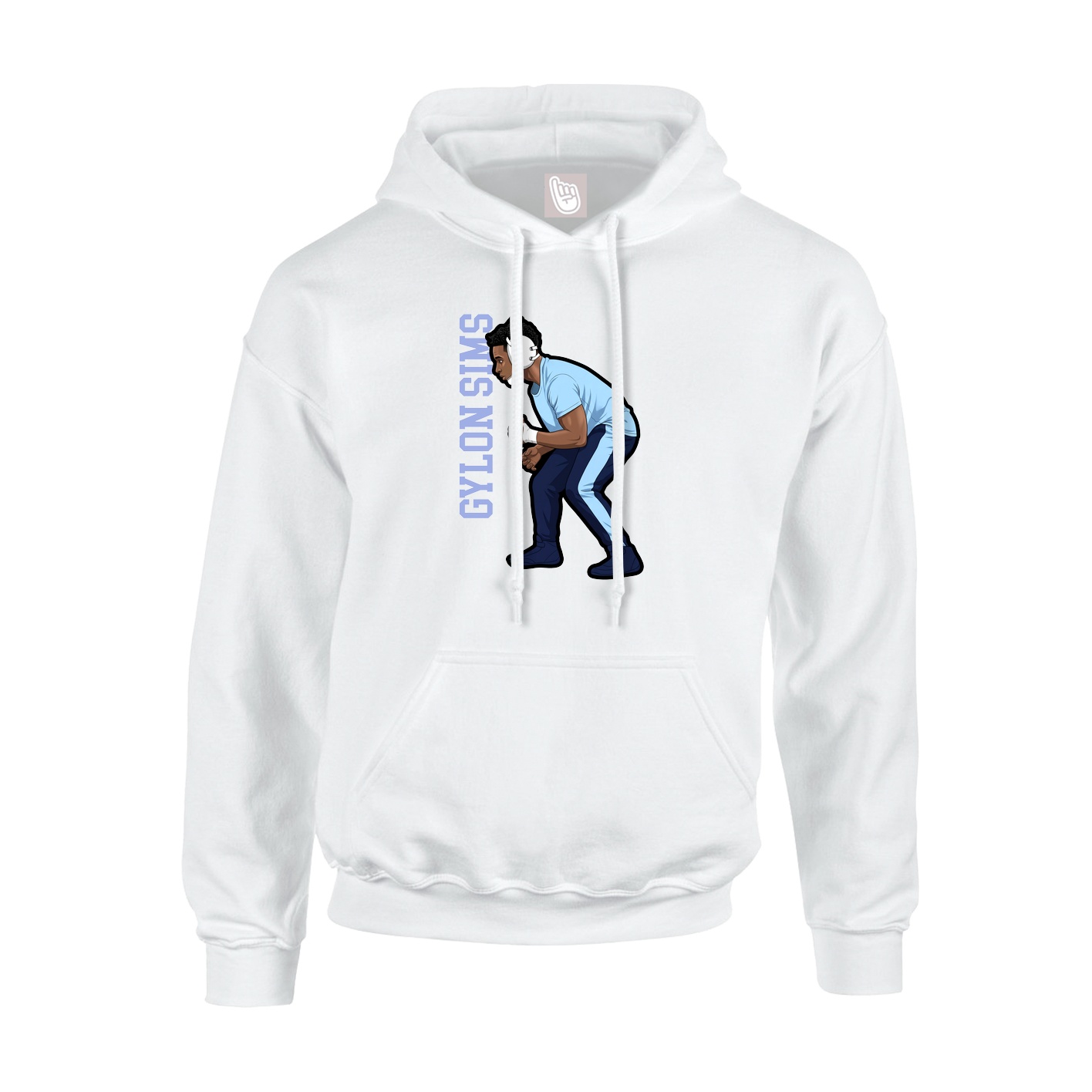 Youth Hoodie — Name Vertical in White