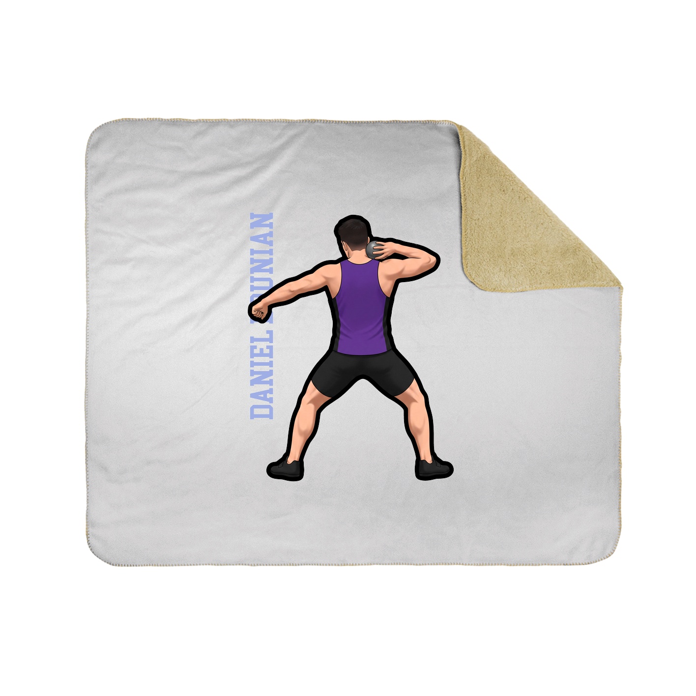 Throw Blanket — Name Vertical in White