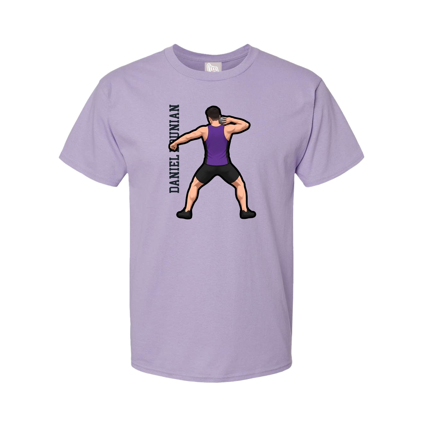 Youth Tee — Name Vertical in Purple