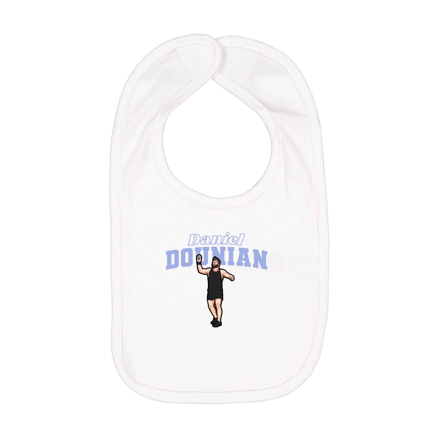 Infant Bib — Name Arch in White