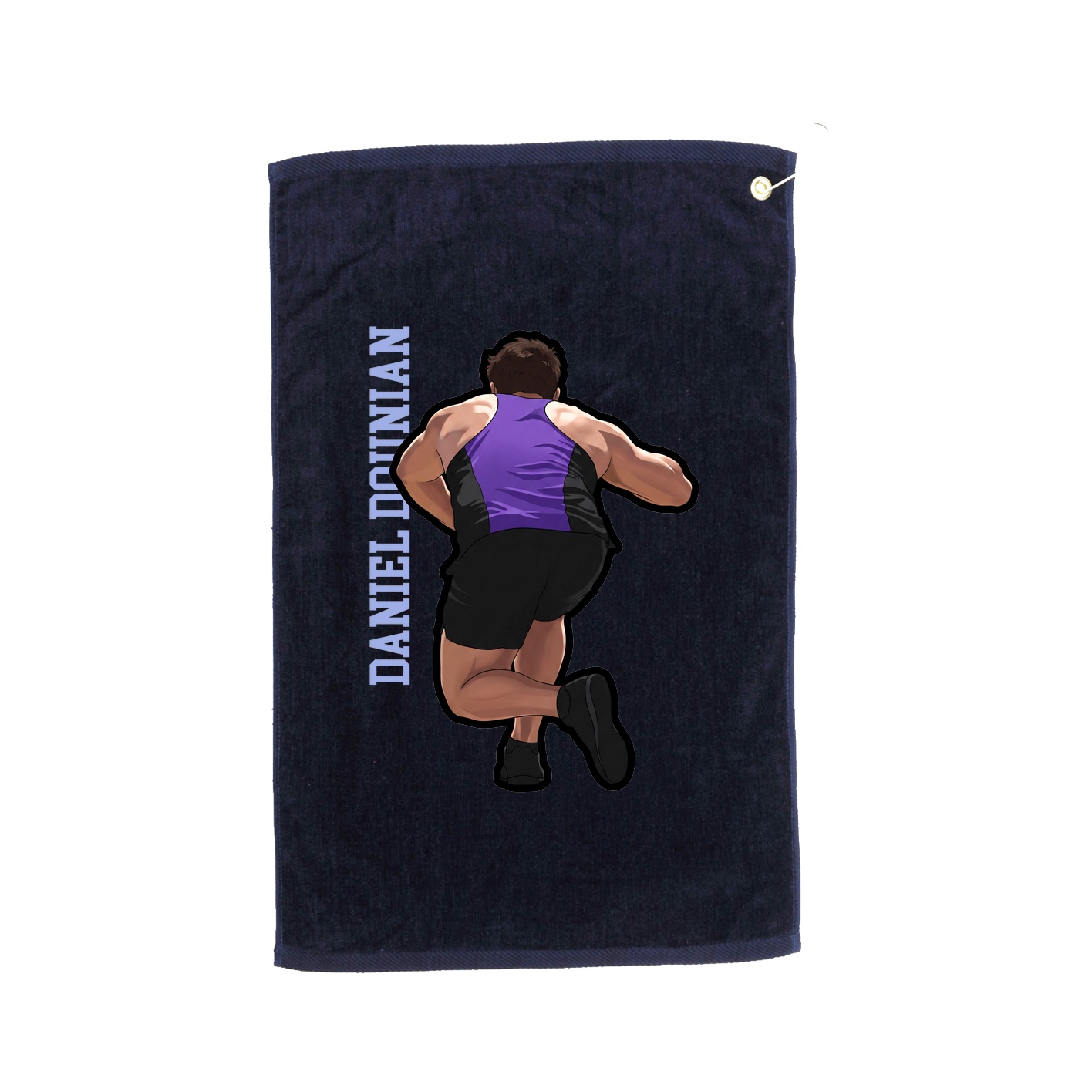 Golf Towel — Name Vertical in Navy