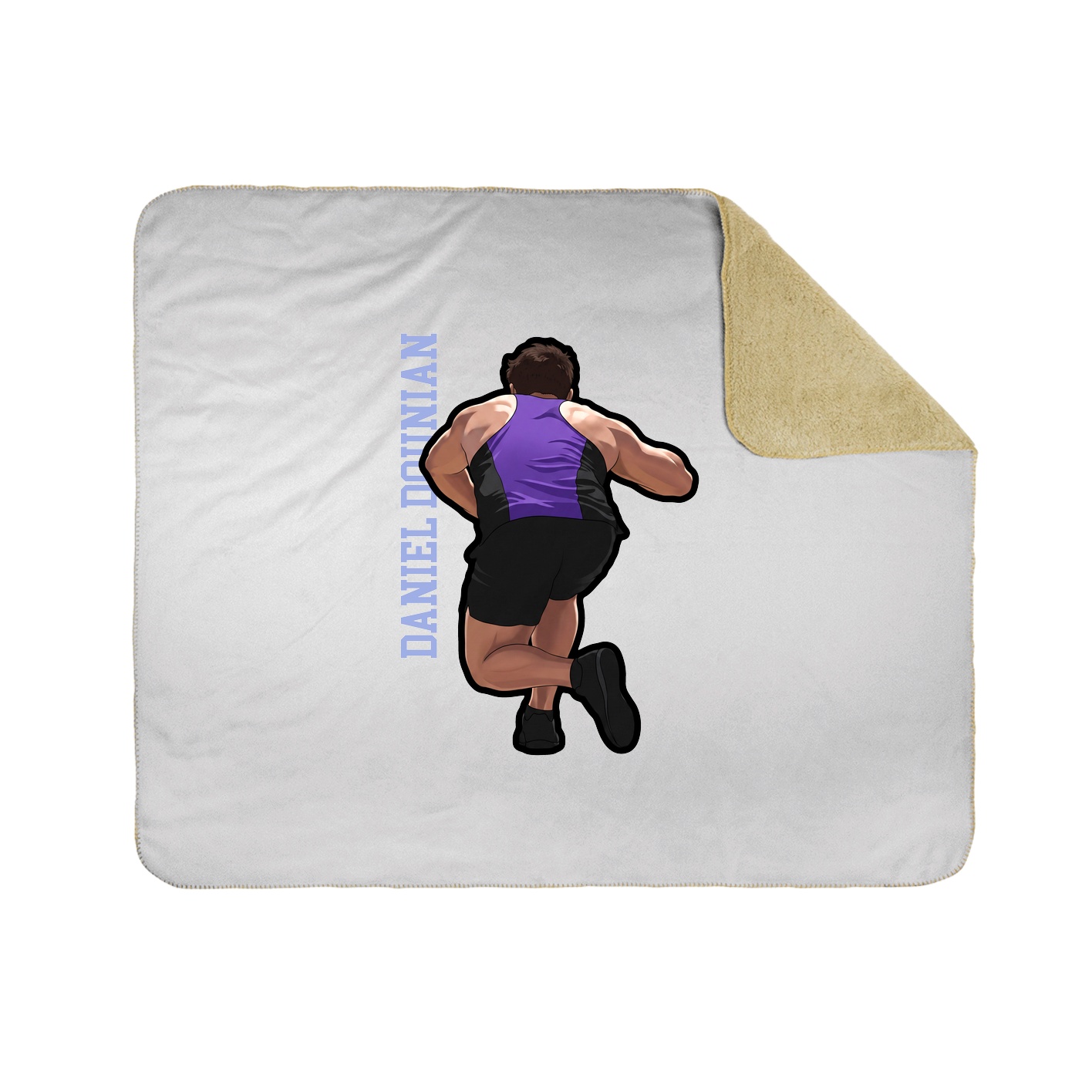 Throw Blanket — Name Vertical in White