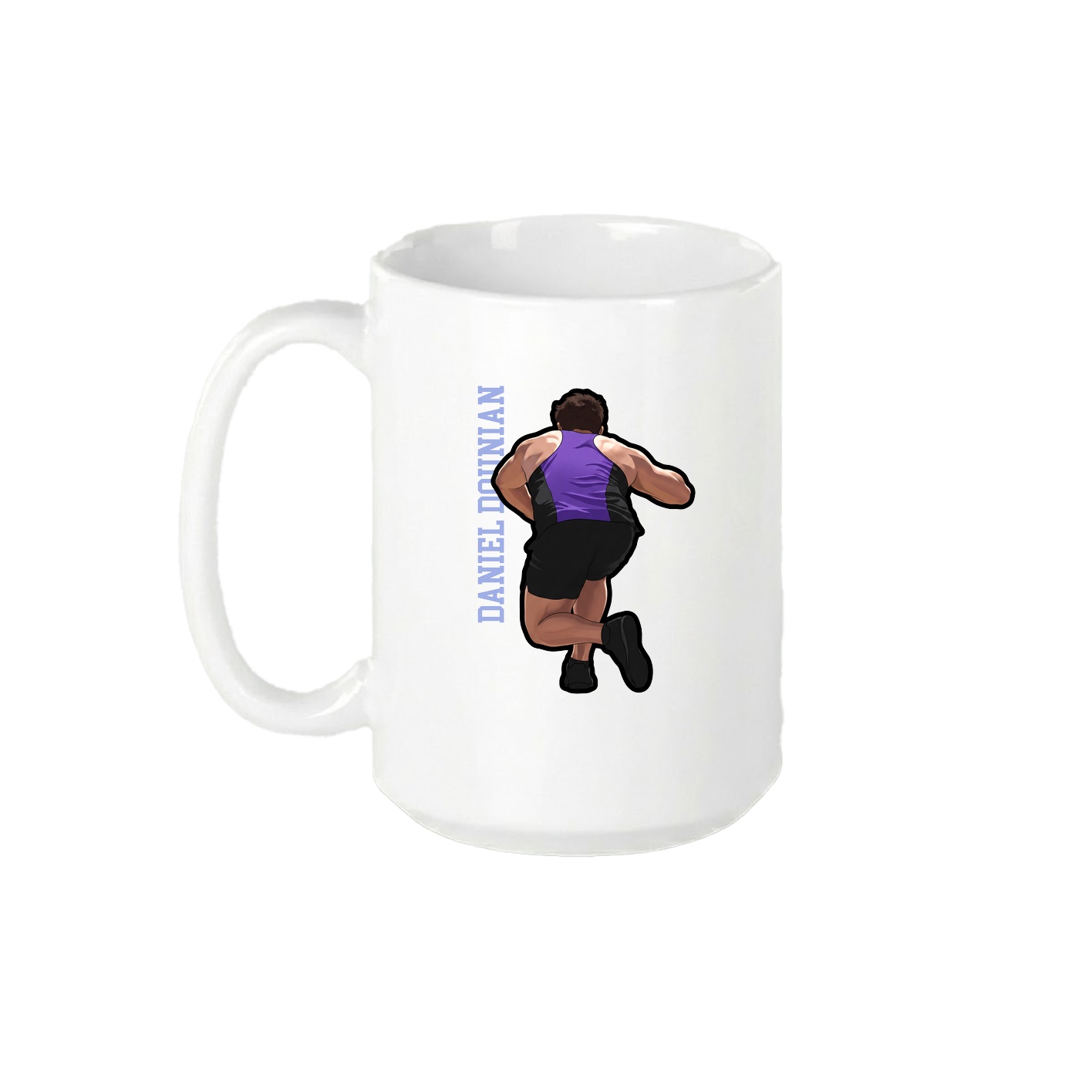 15oz Coffee Mug — Name Vertical in White